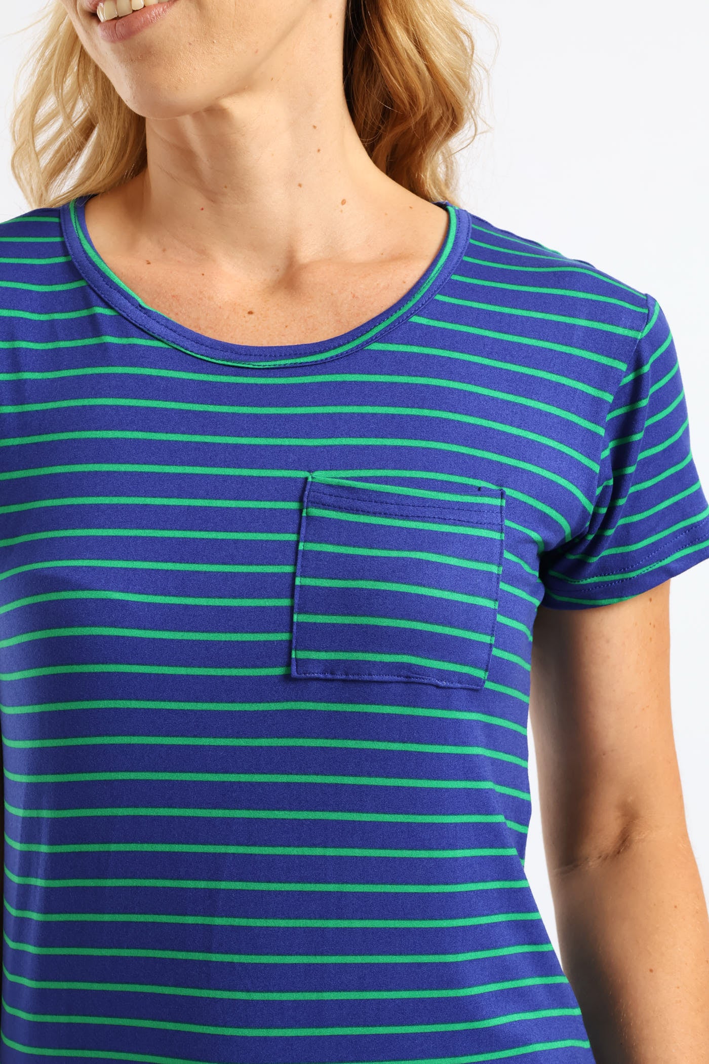 Stripe Pocket Tee - Blue/Green - Image 2