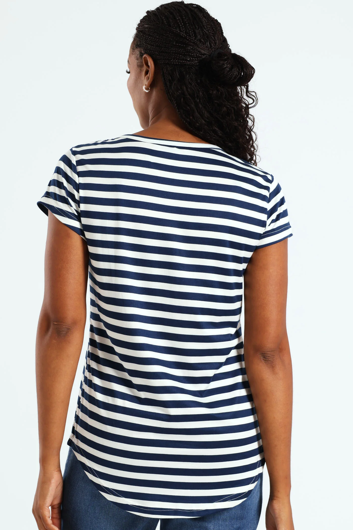 Stripe Pocket Tee - Navy/White - Image 4