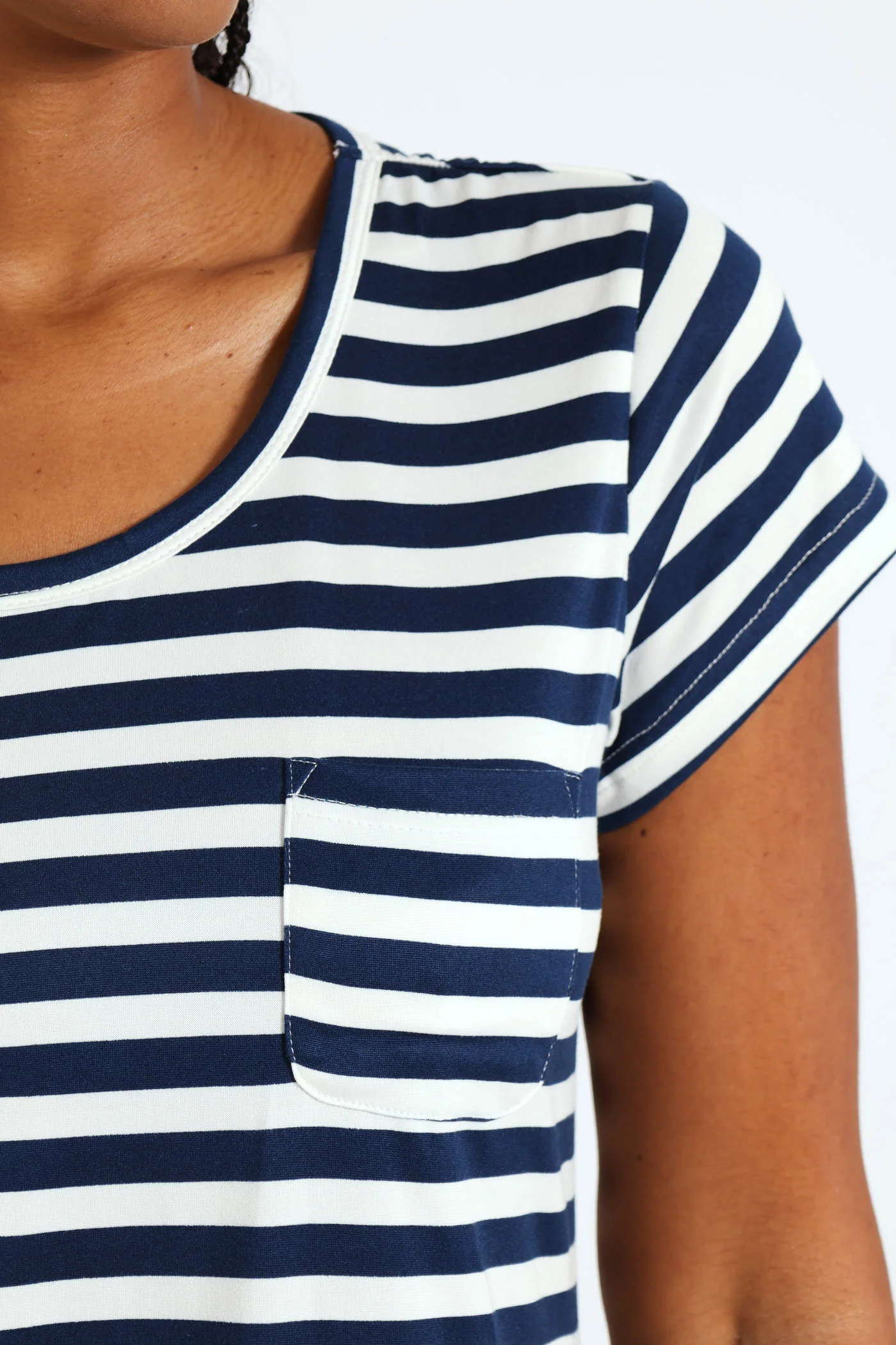 Stripe Pocket Tee - Navy/White - Image 5