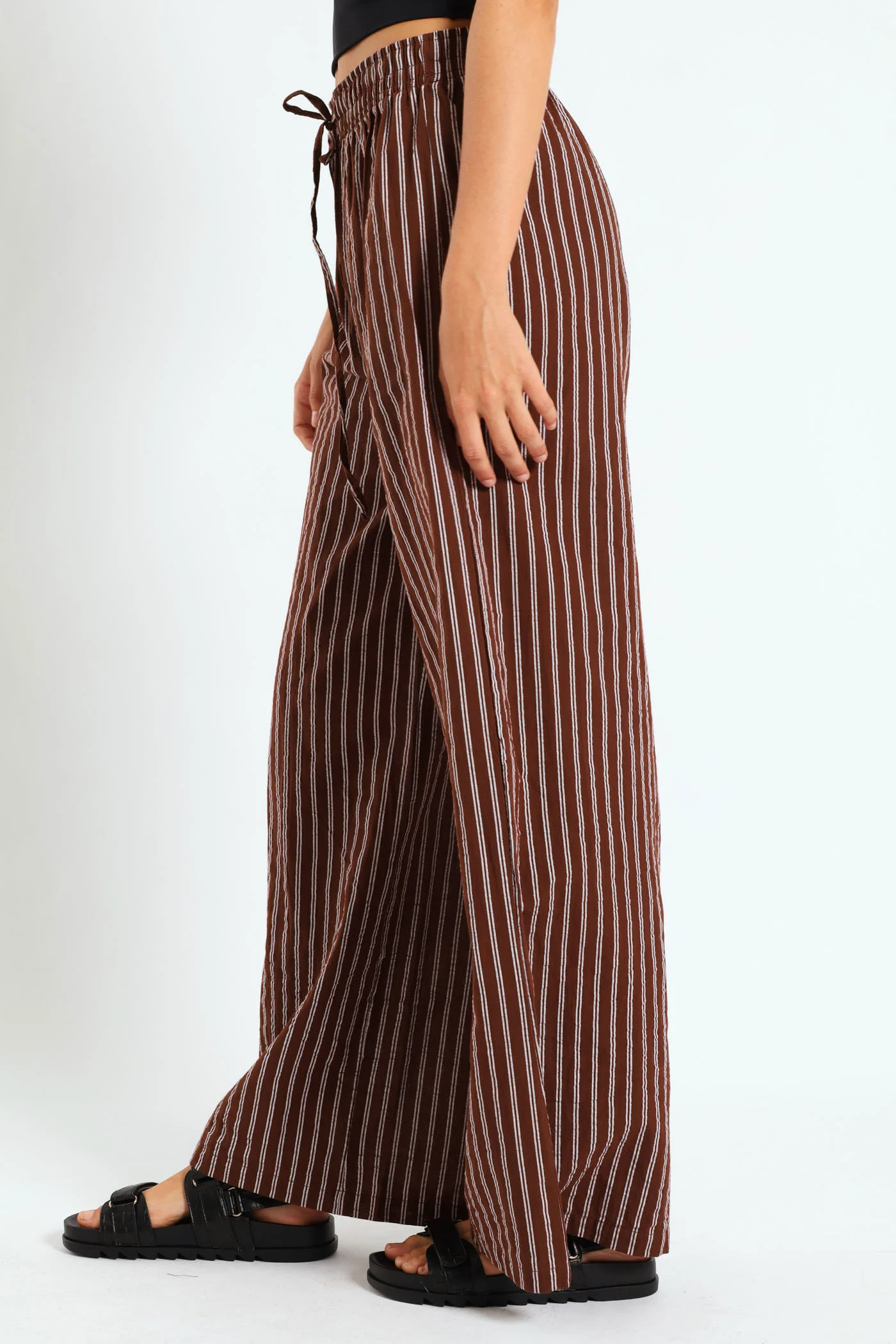 Stripe Relaxed Pants - Chocolate - Image 3