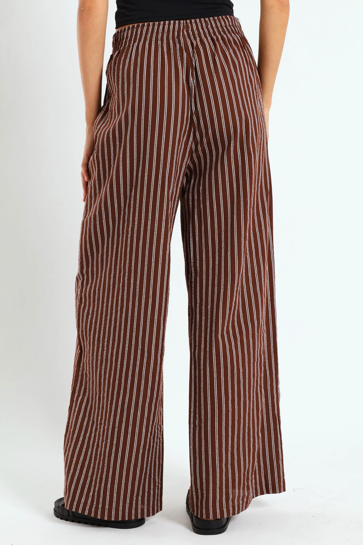 Stripe Relaxed Pants - Chocolate - Image 4