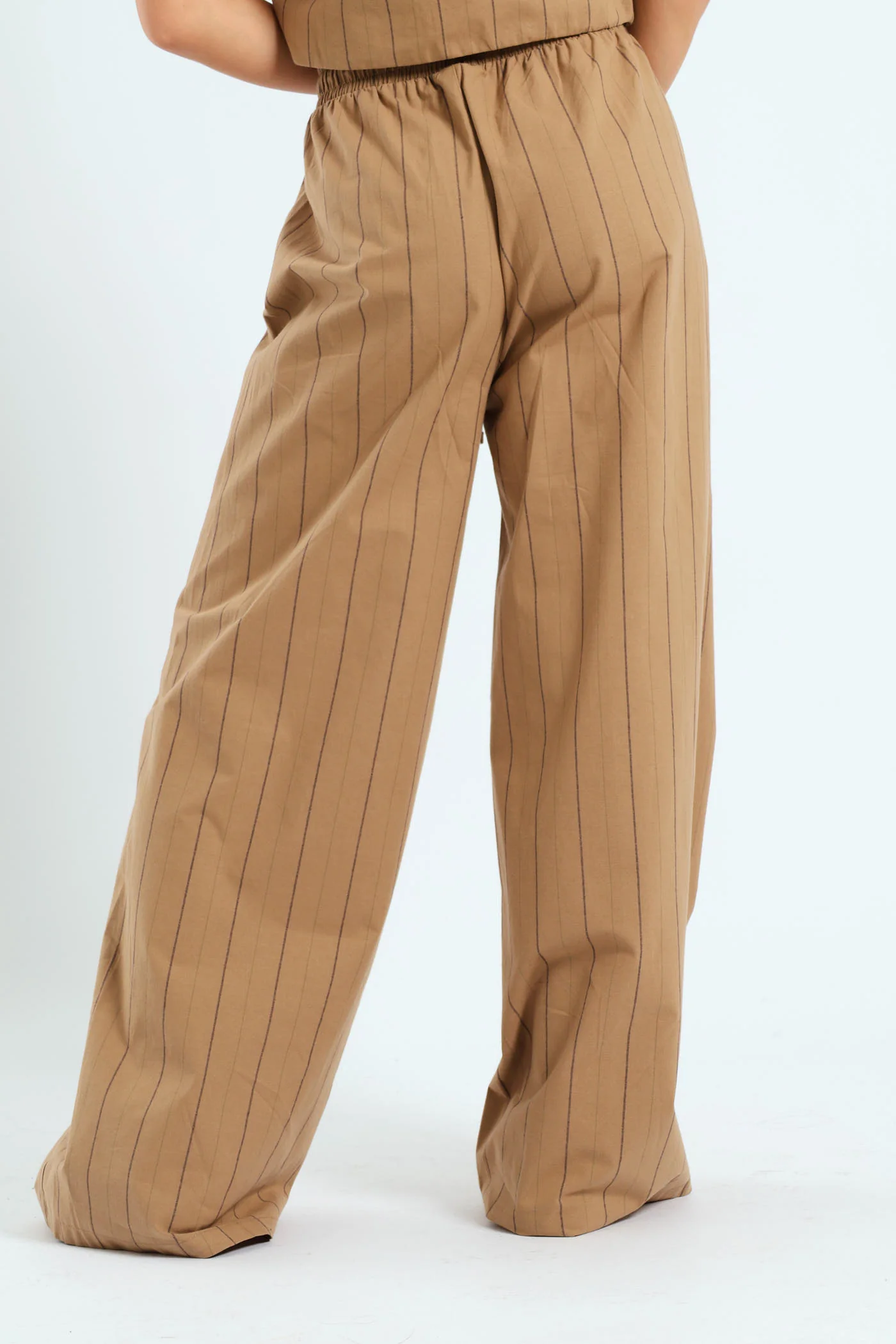 Stripe Relaxed Pants - Tan - Image 2