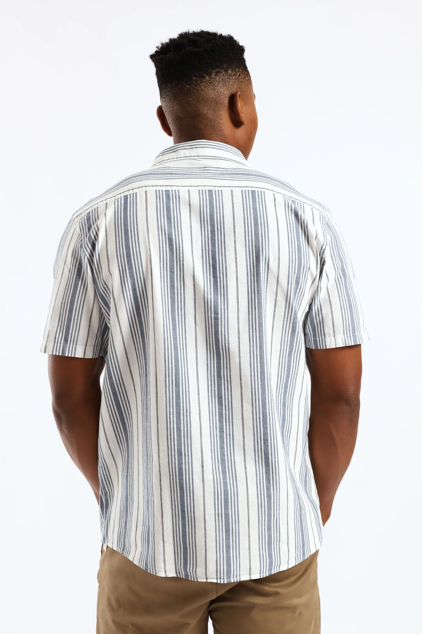 Stripe Resort Shirt - White/Blue - Image 2