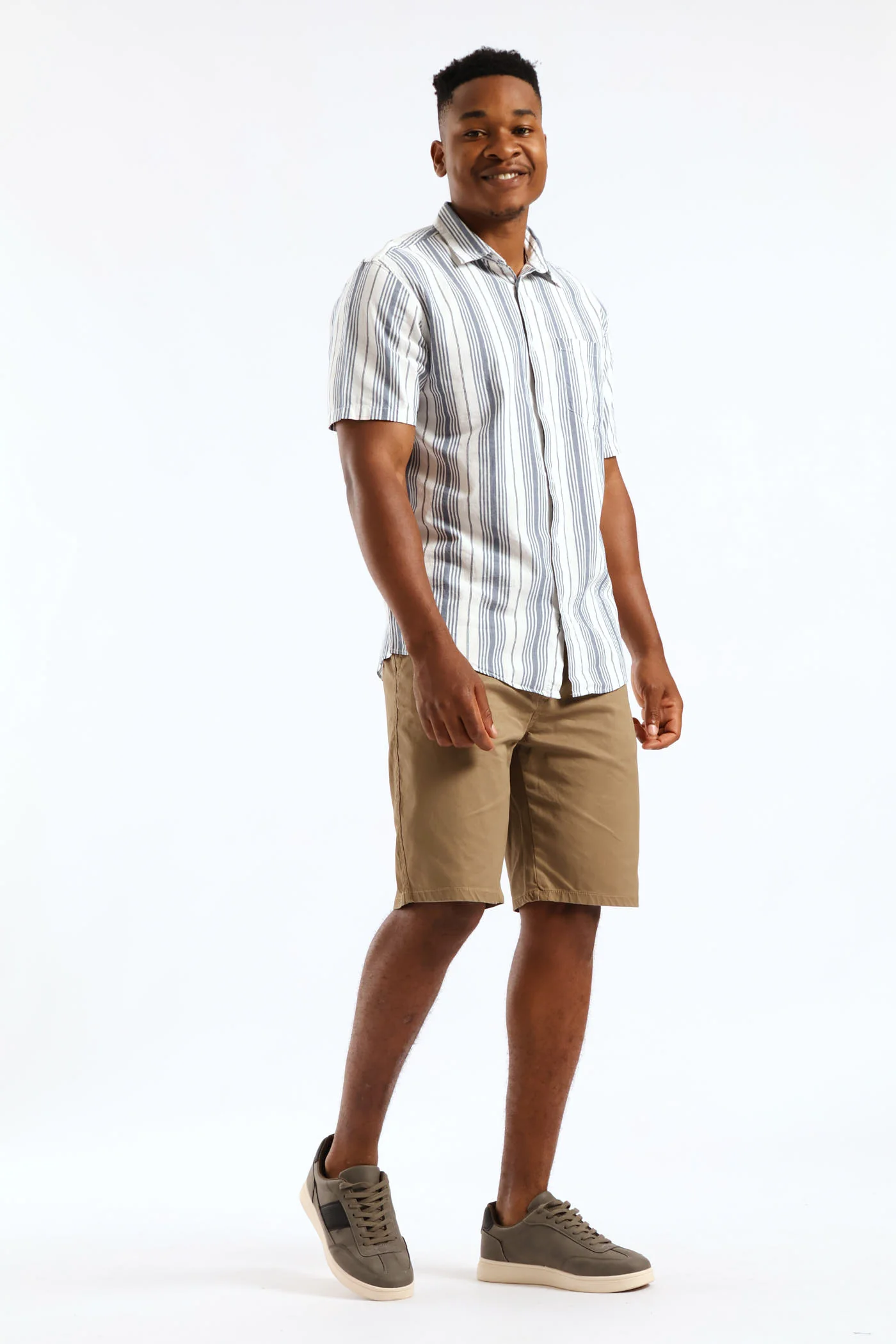 Stripe Resort Shirt - White/Blue - Image 3
