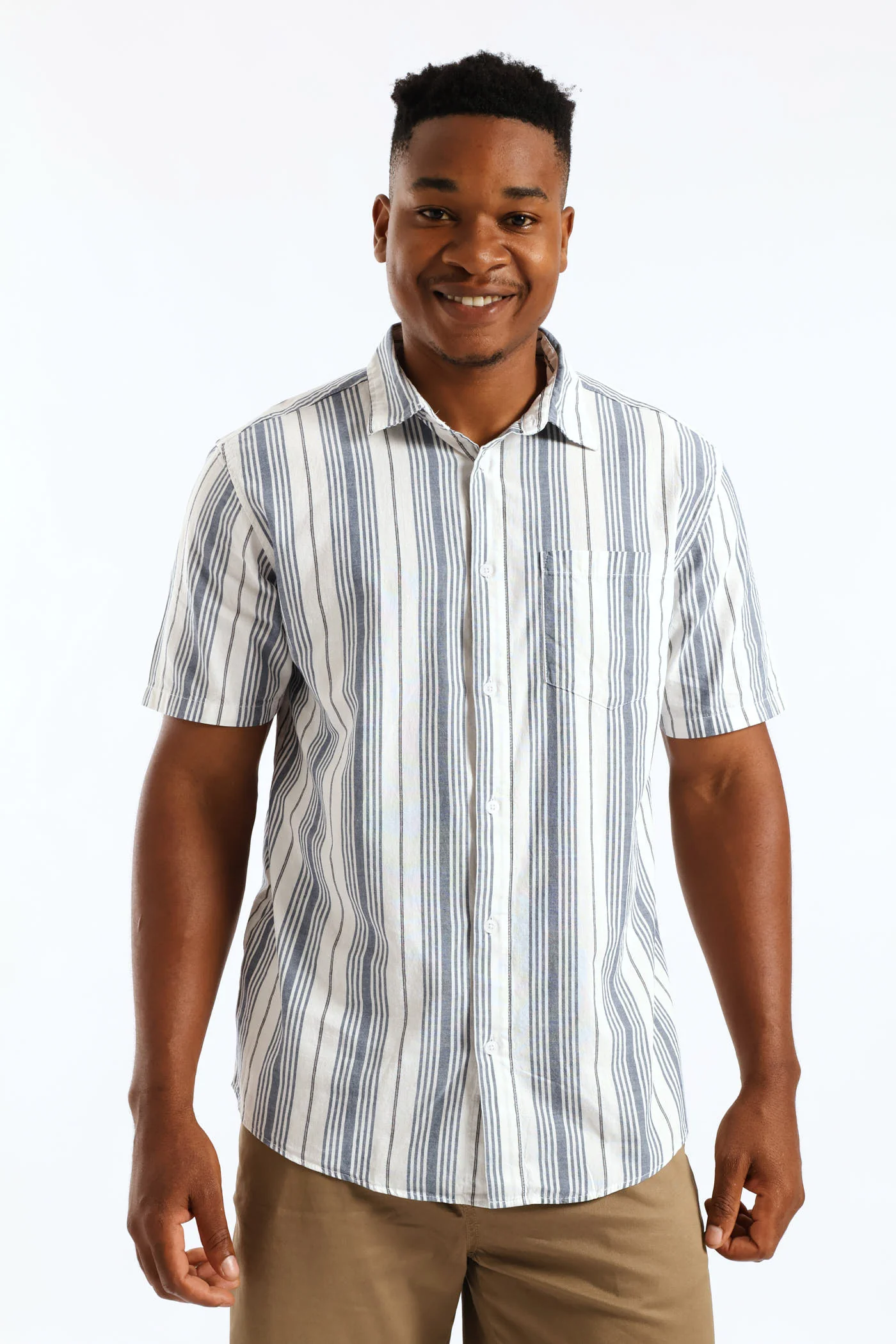 Stripe Resort Shirt - White/Blue - Image 4