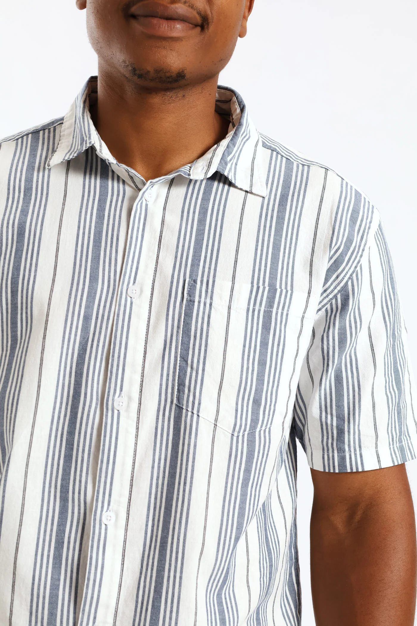 Stripe Resort Shirt - White/Blue - Image 5