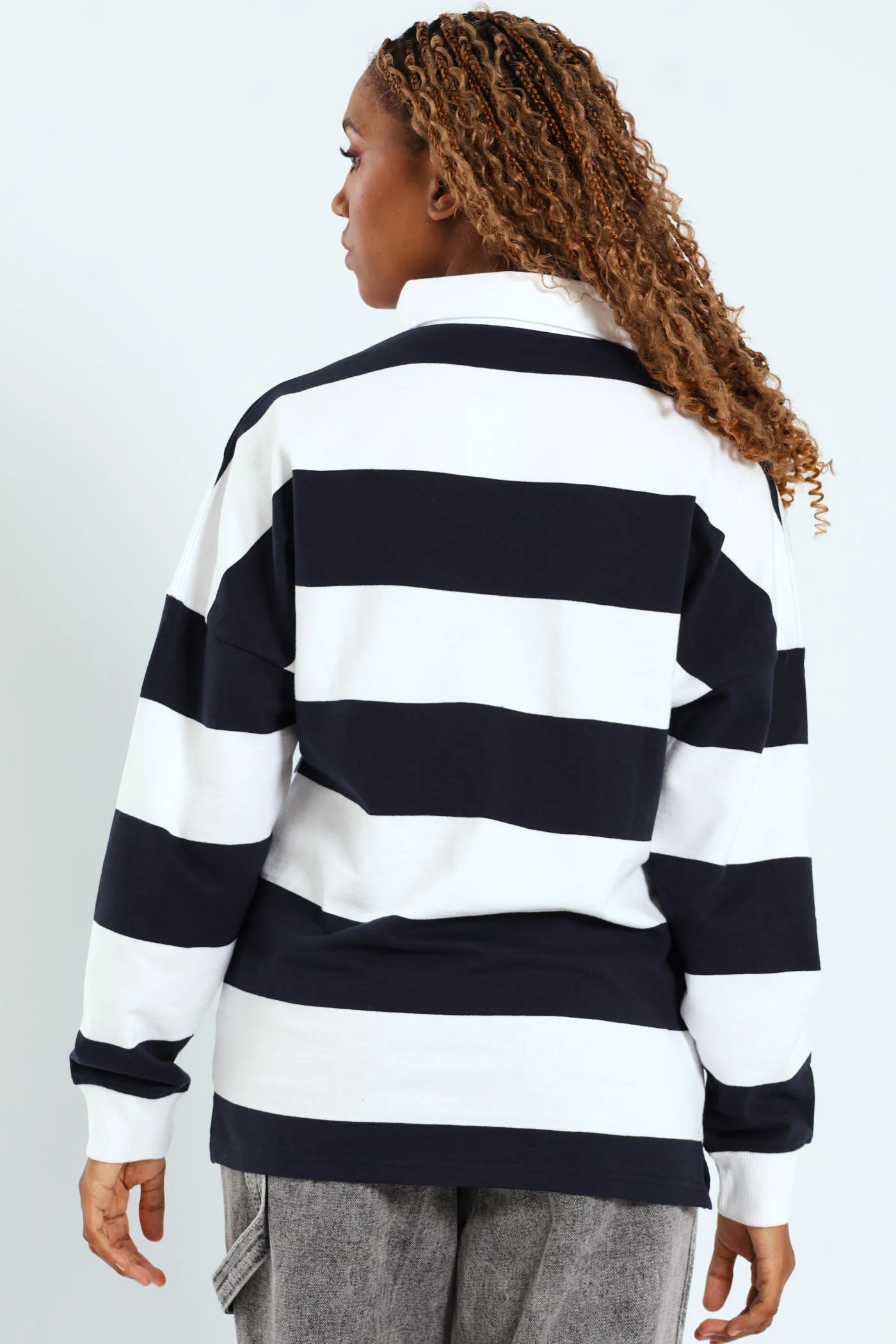 Stripe Rugby Jersey - Navy - Image 4