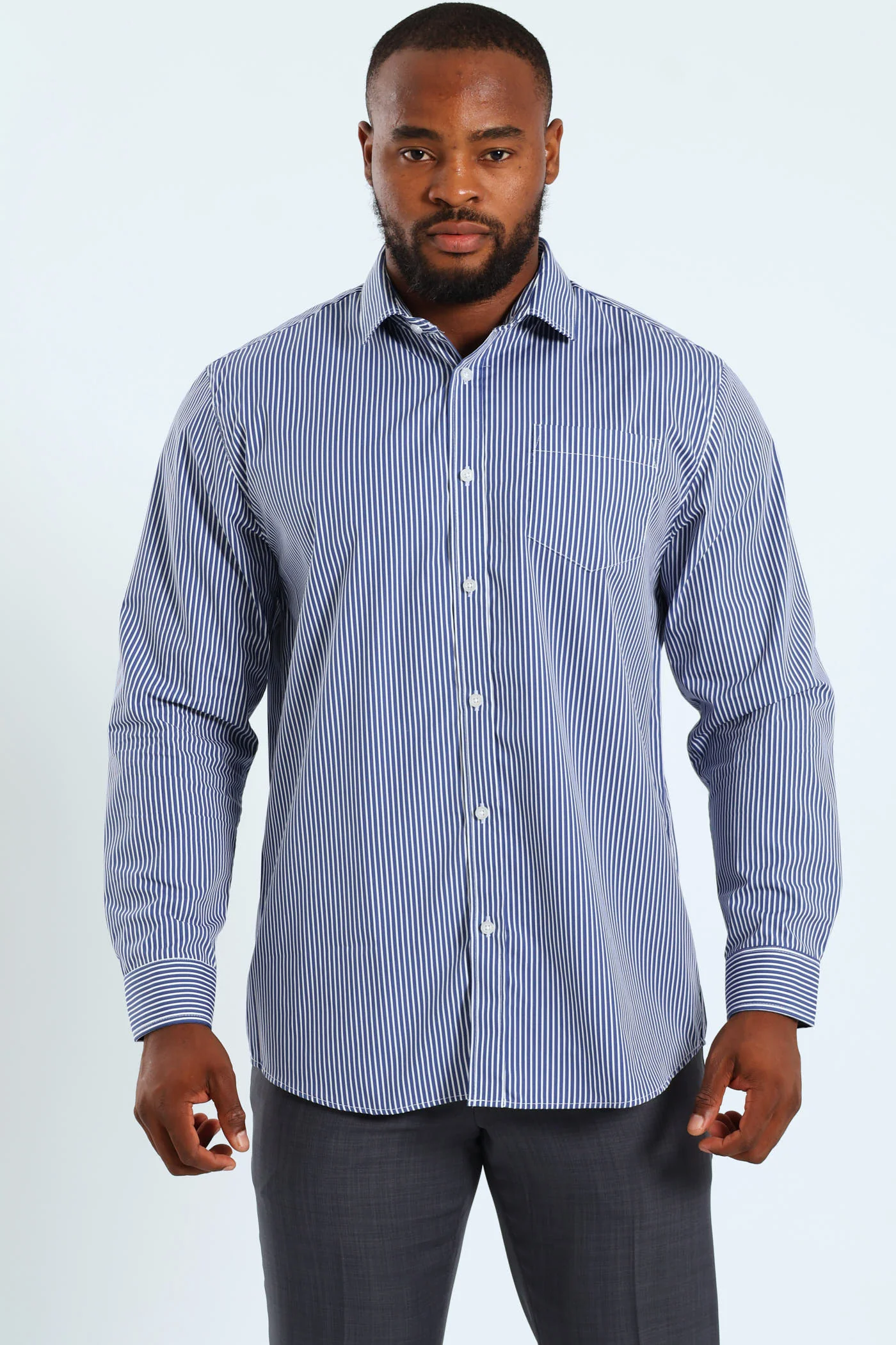 Stripe Shirt - White/Blue - Image 2