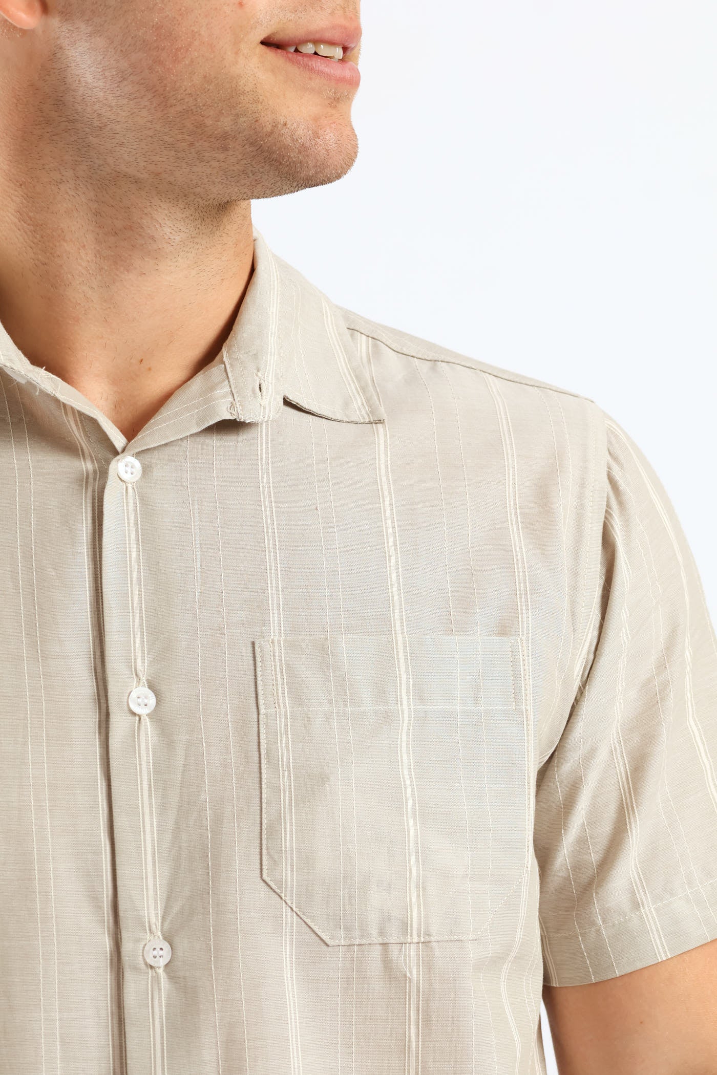 Stripe Surf Interest Regular Shirt - Stone - Image 2