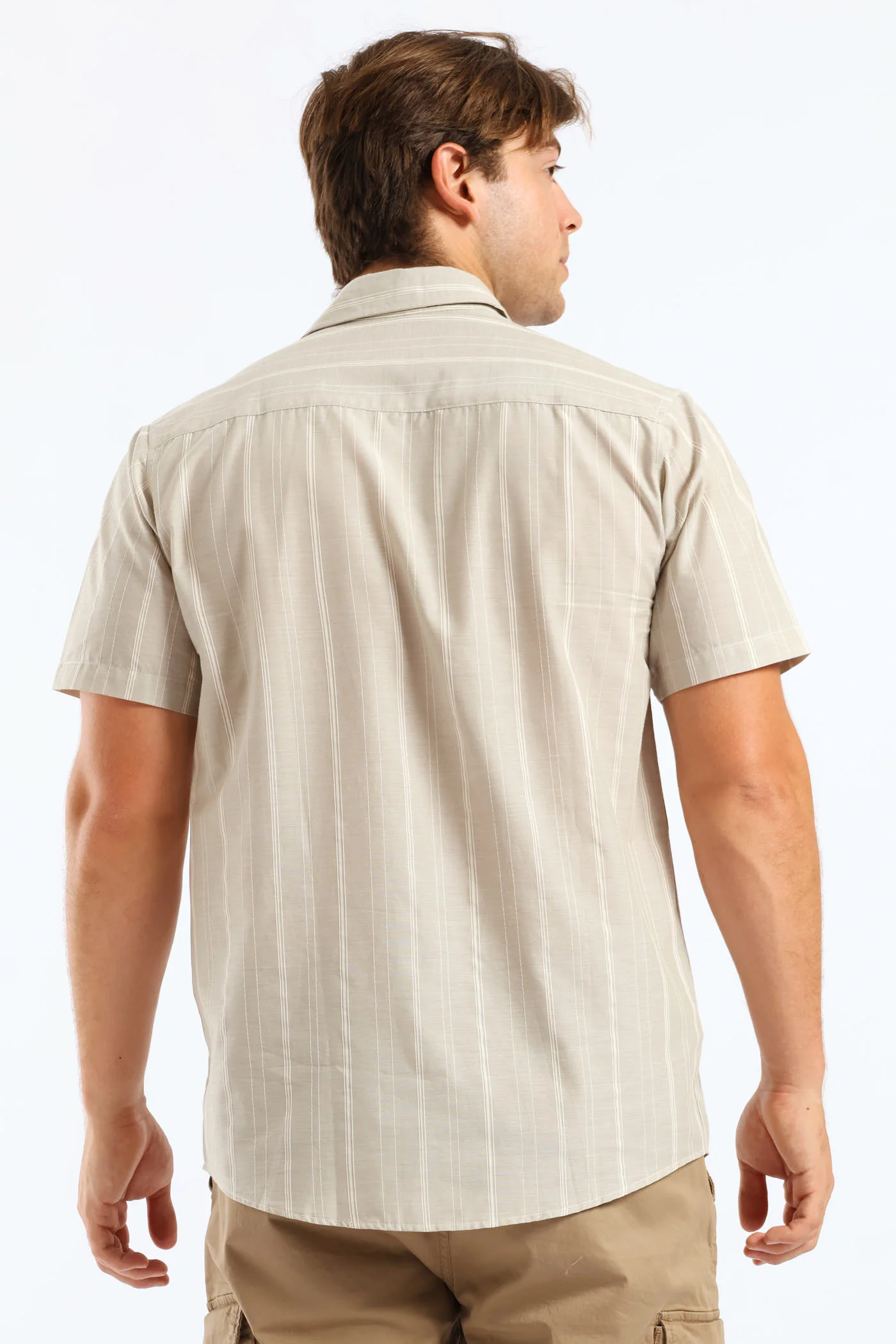 Stripe Surf Interest Regular Shirt - Stone - Image 4