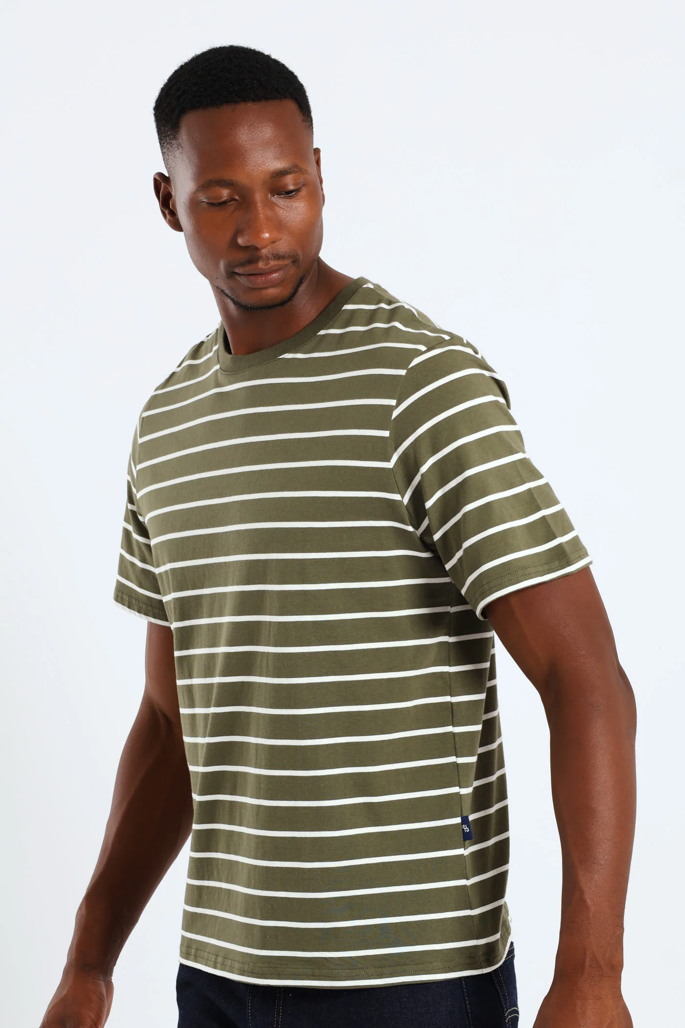 Stripe Tee - Olive - Image 2