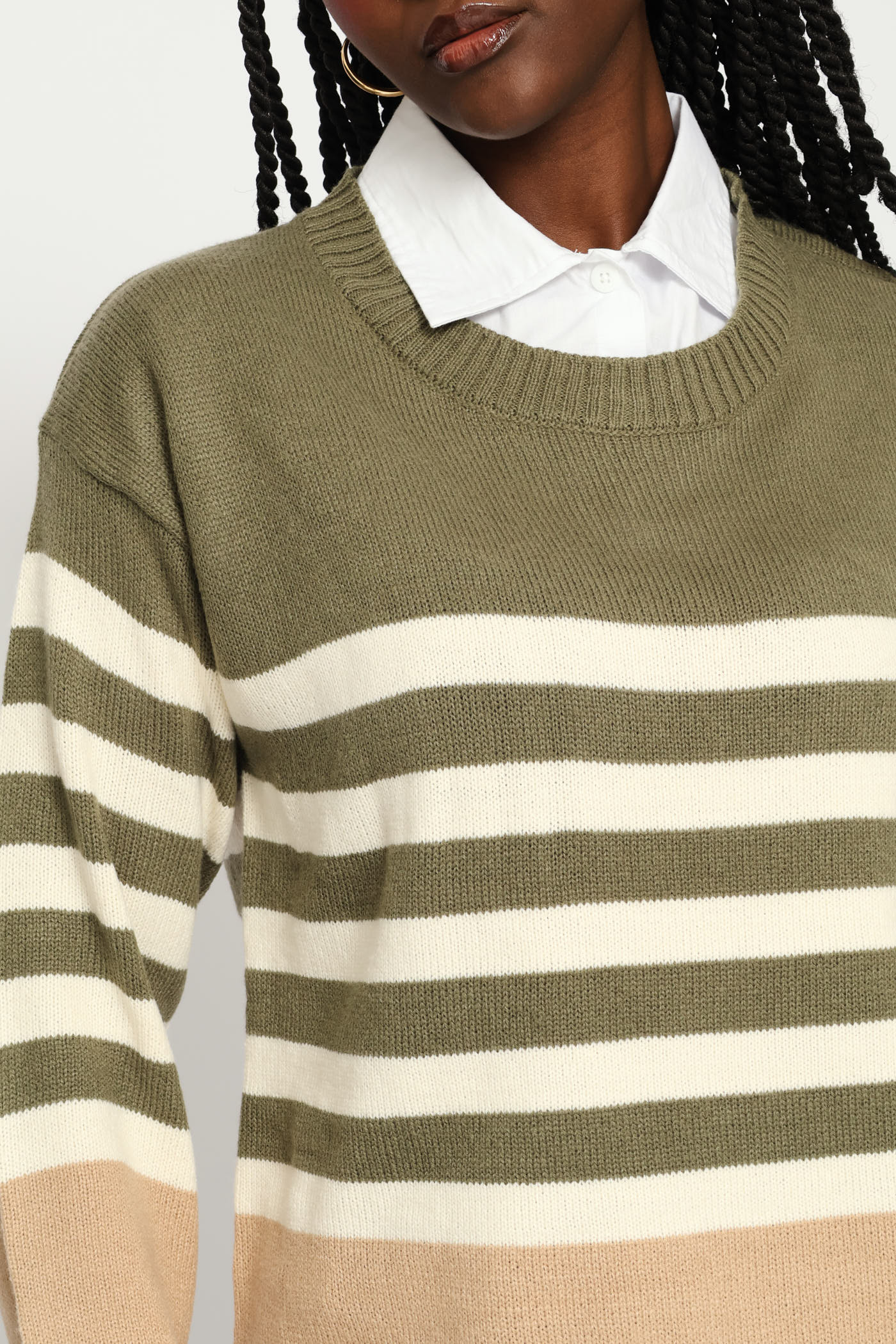Stripe Twofer Knitwear - Fatigue - Image 2