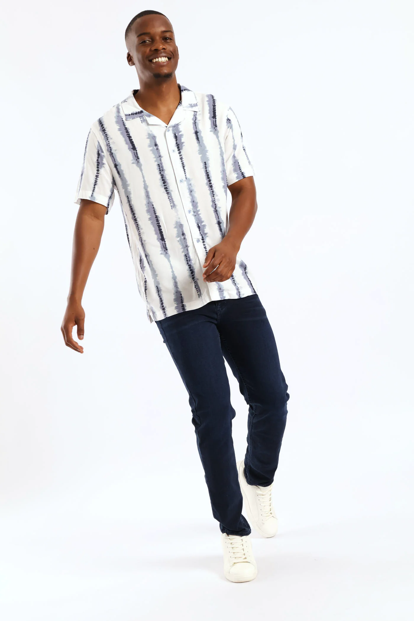 Stripe Viscose Shirt - Blue - Image 5