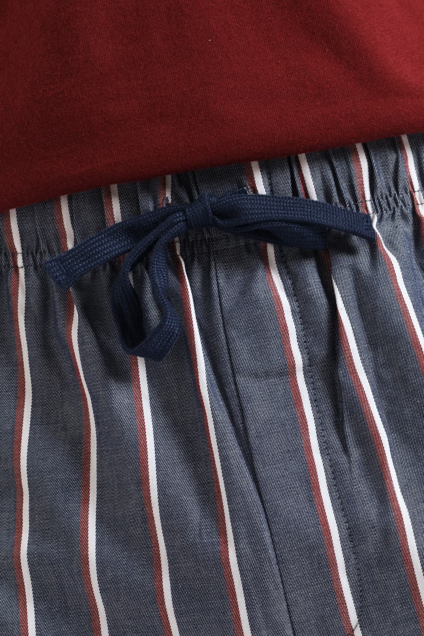 Stripe Woven Shorts - Navy/Burgundy/White - Image 5