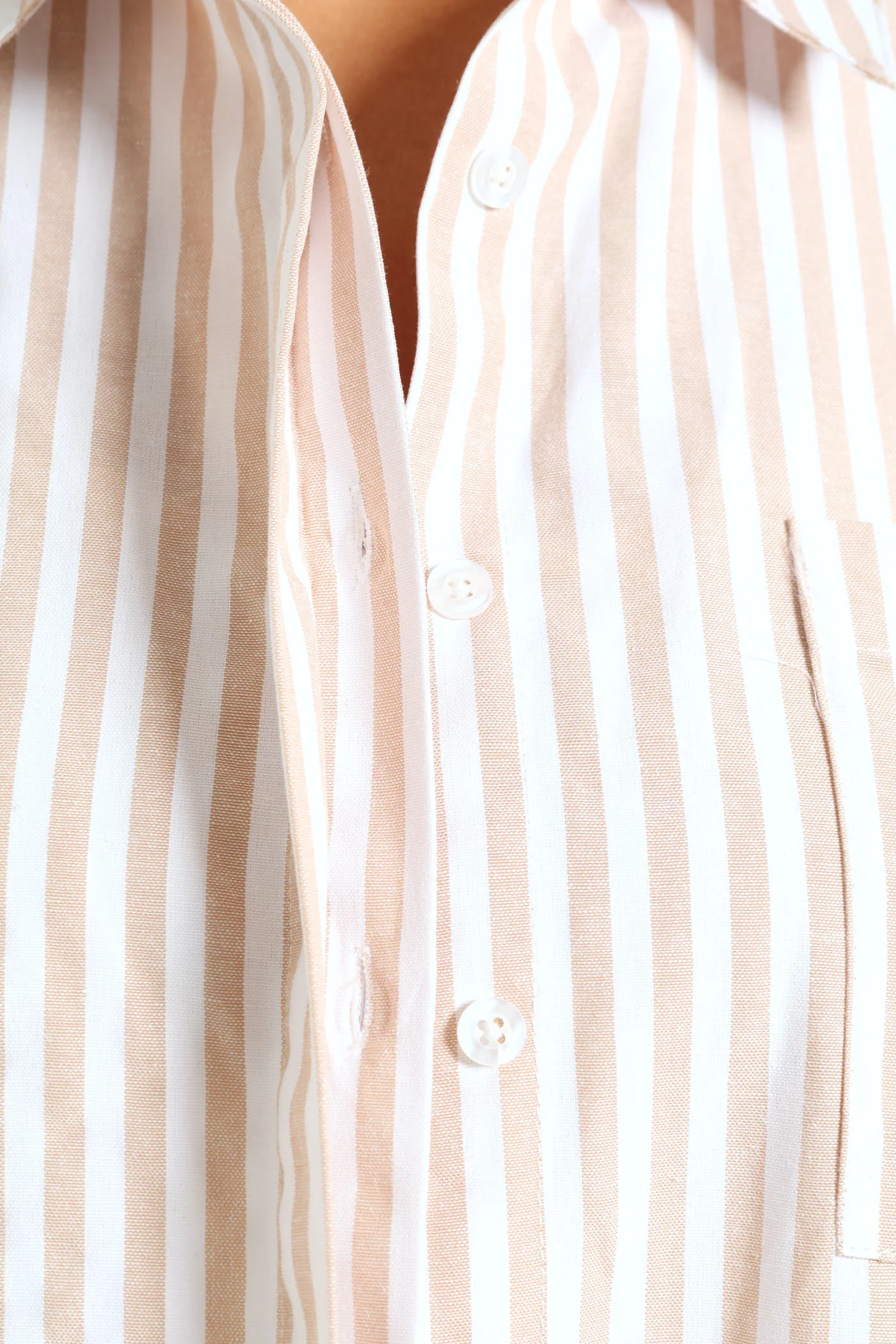 Striped Button Thru Shirt - Stone - Image 2