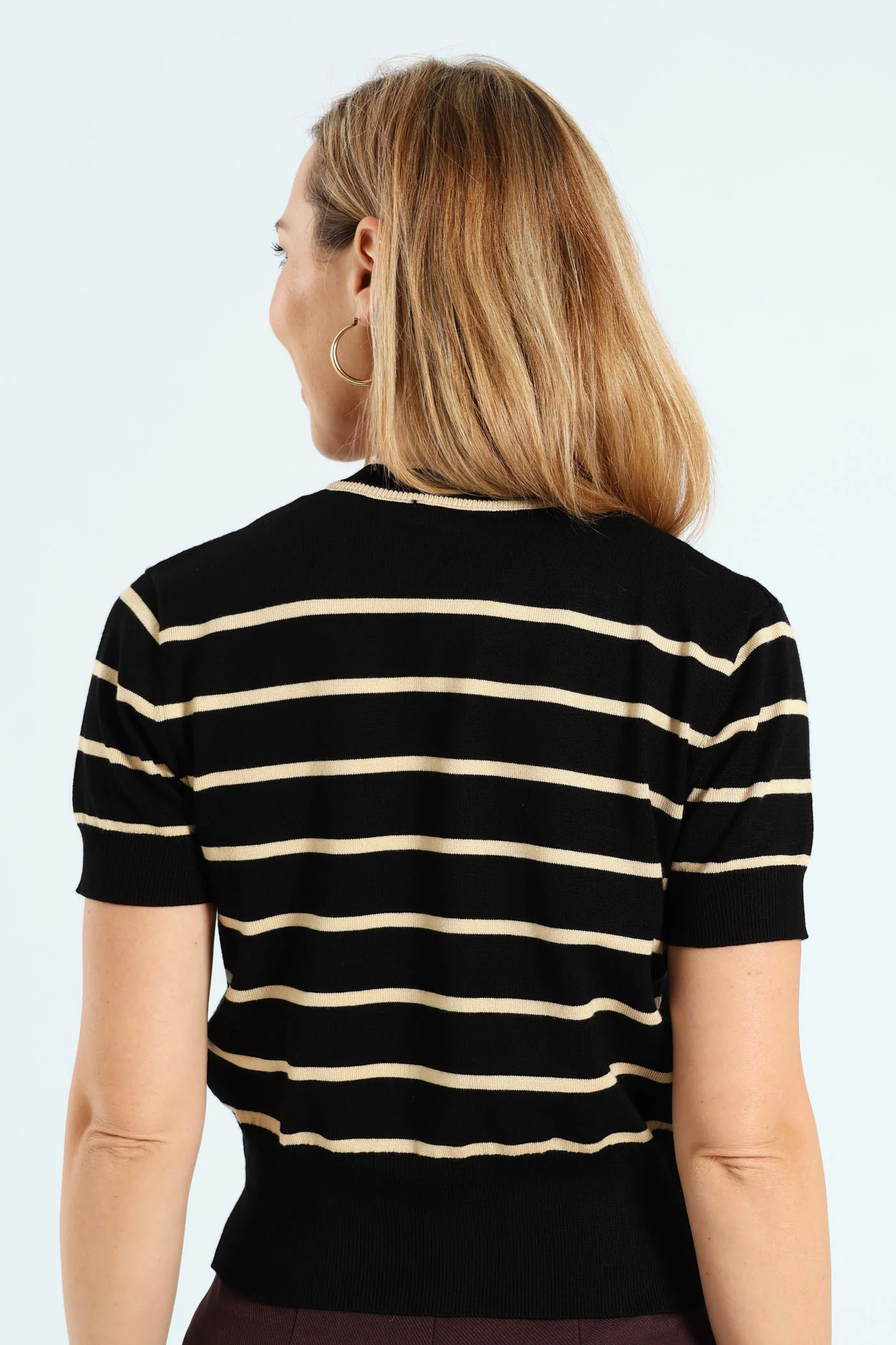Striped Cardigan - Black - Image 4
