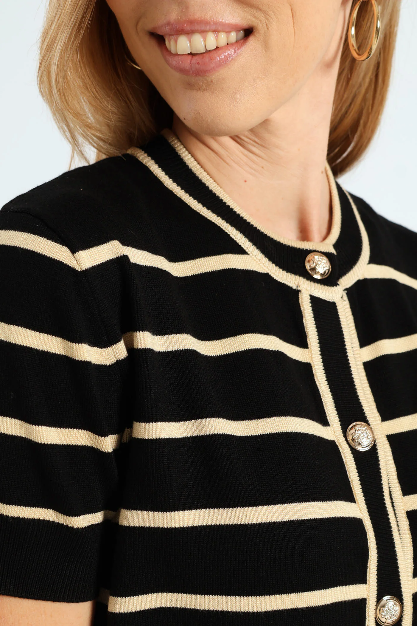 Striped Cardigan - Black - Image 5