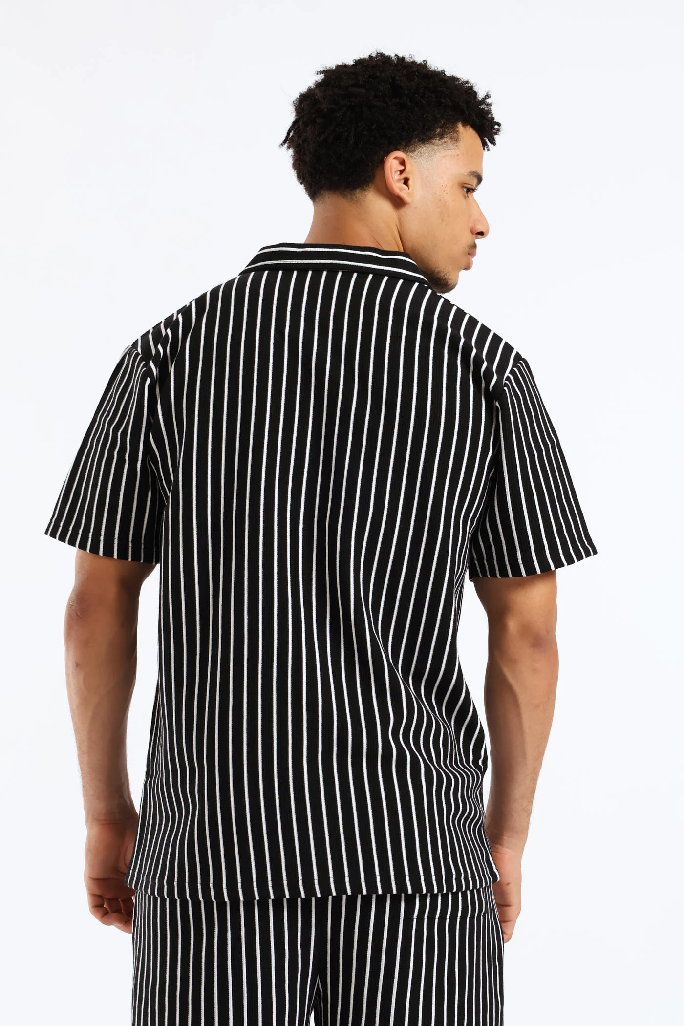 Striped Knit Shirt - Black - Image 4