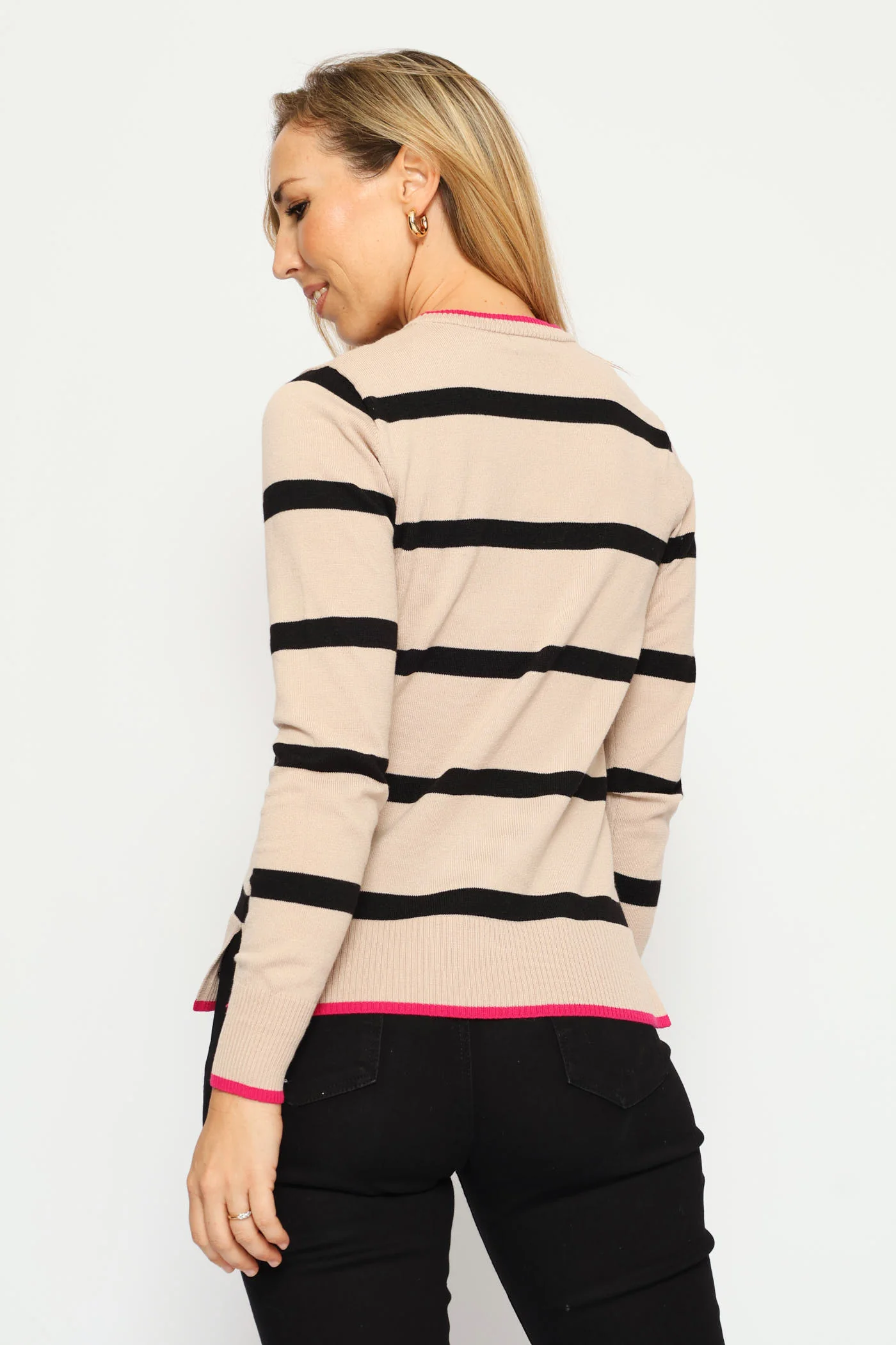 Striped Pullover - Beige/Black - Image 4