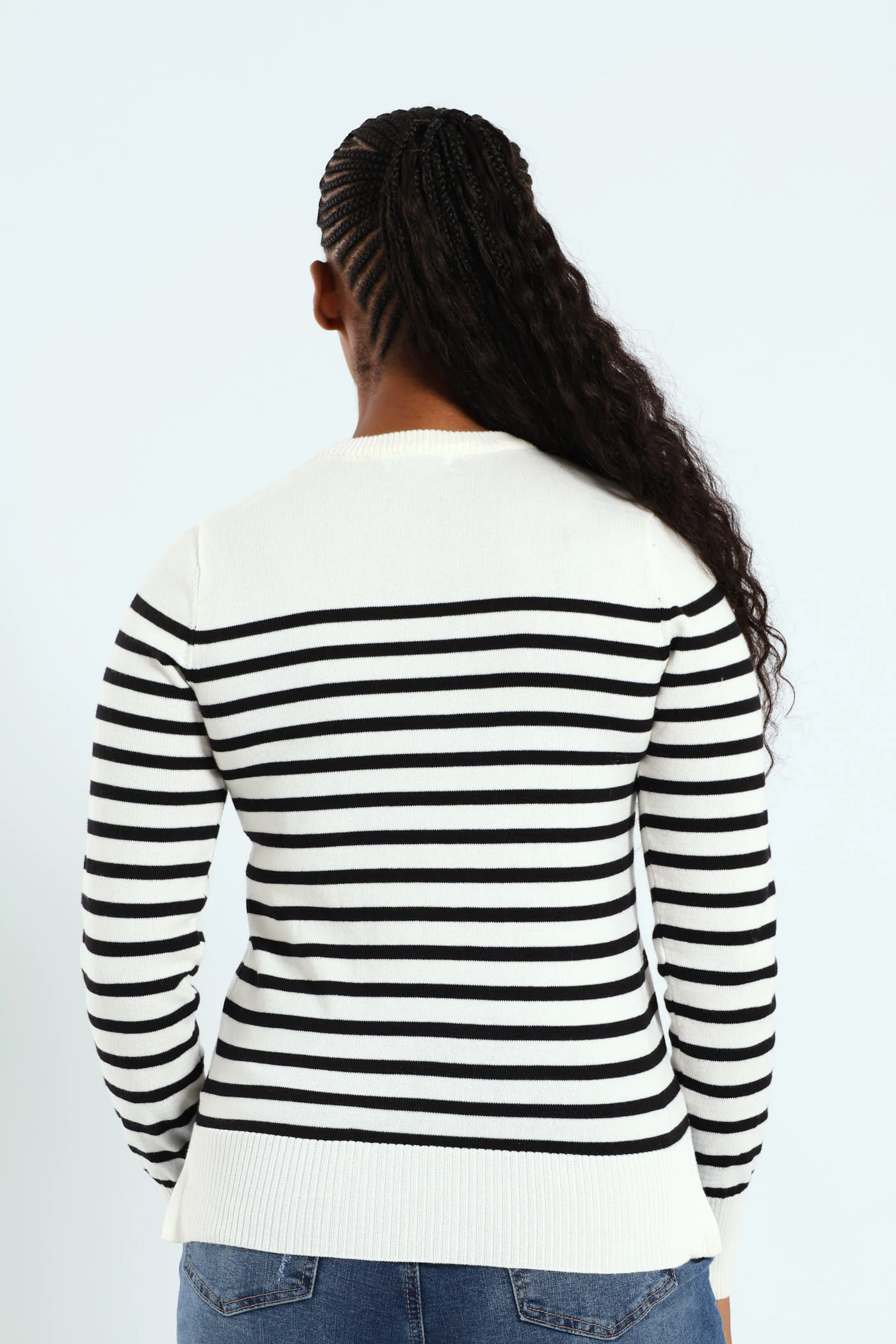 Striped Pullover - Black/Cream - Image 3