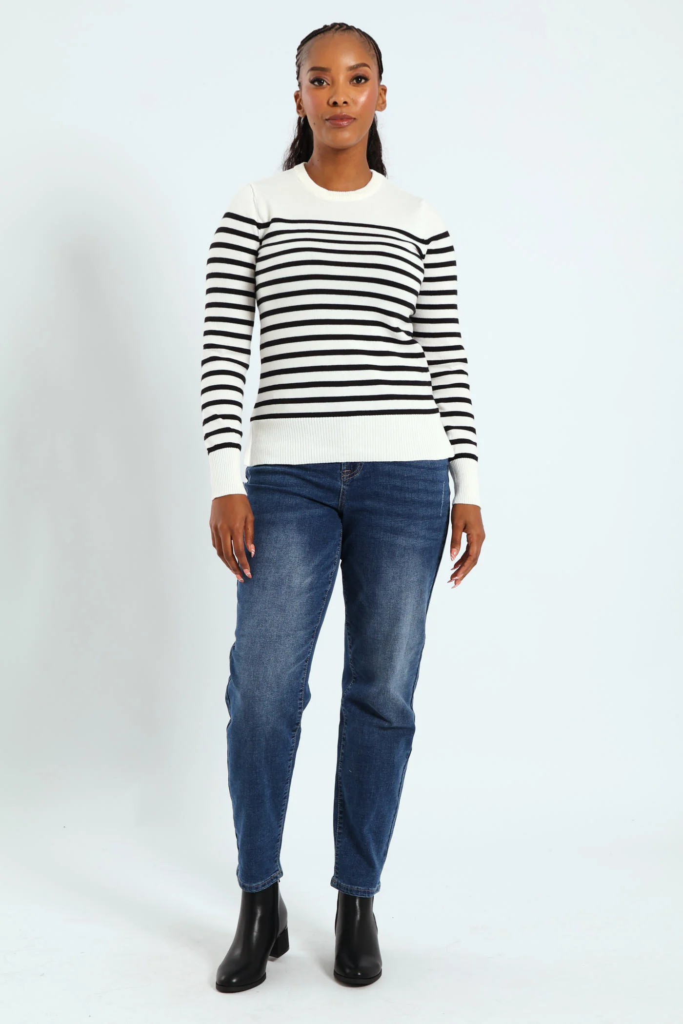 Striped Pullover - Black/Cream - Image 5