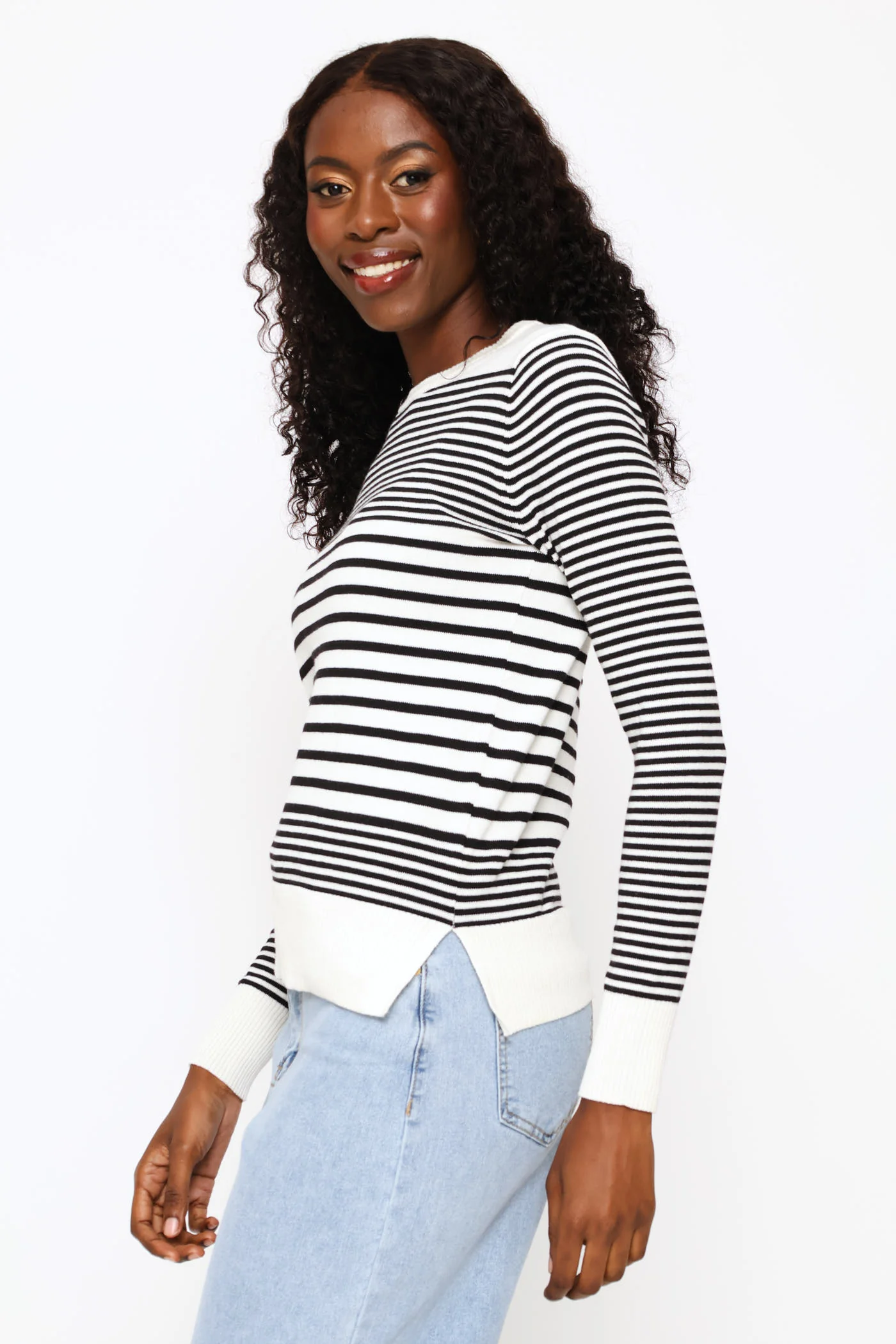 Striped Pullover - Black/Cream - Image 2
