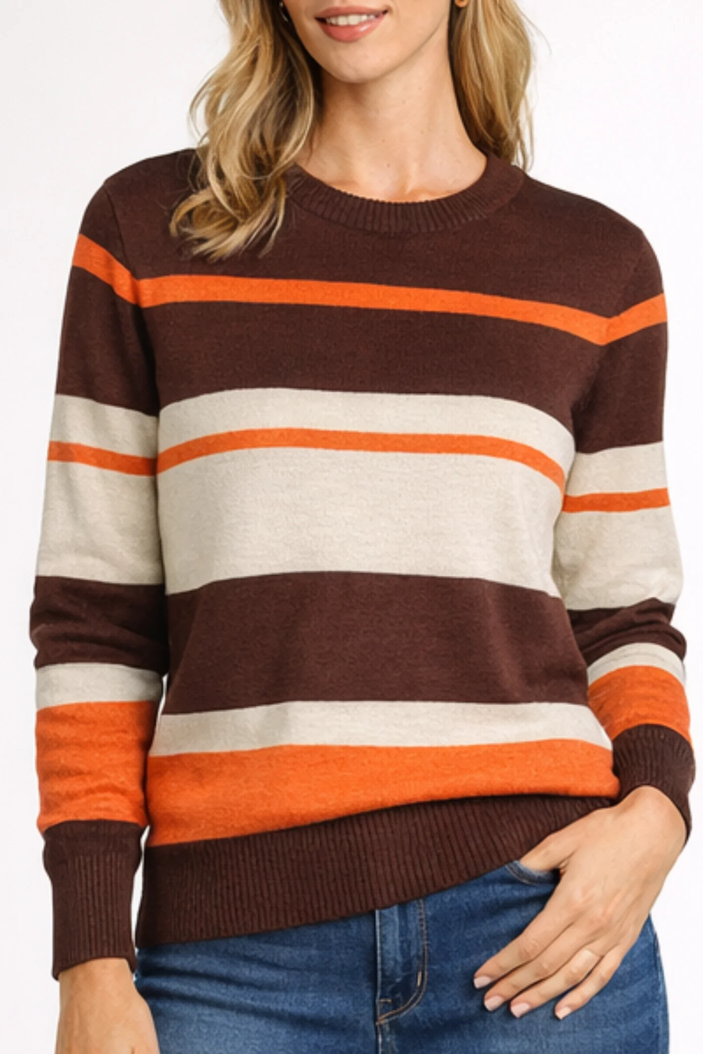 Striped Pullover - Chocolate - Image 2