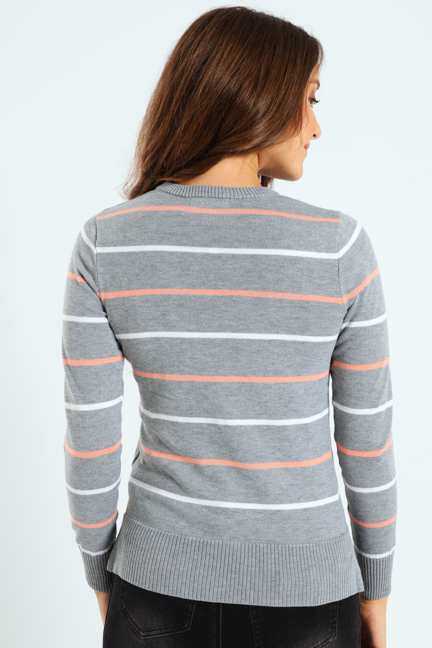 Striped Pullover - Grey/White - Image 3