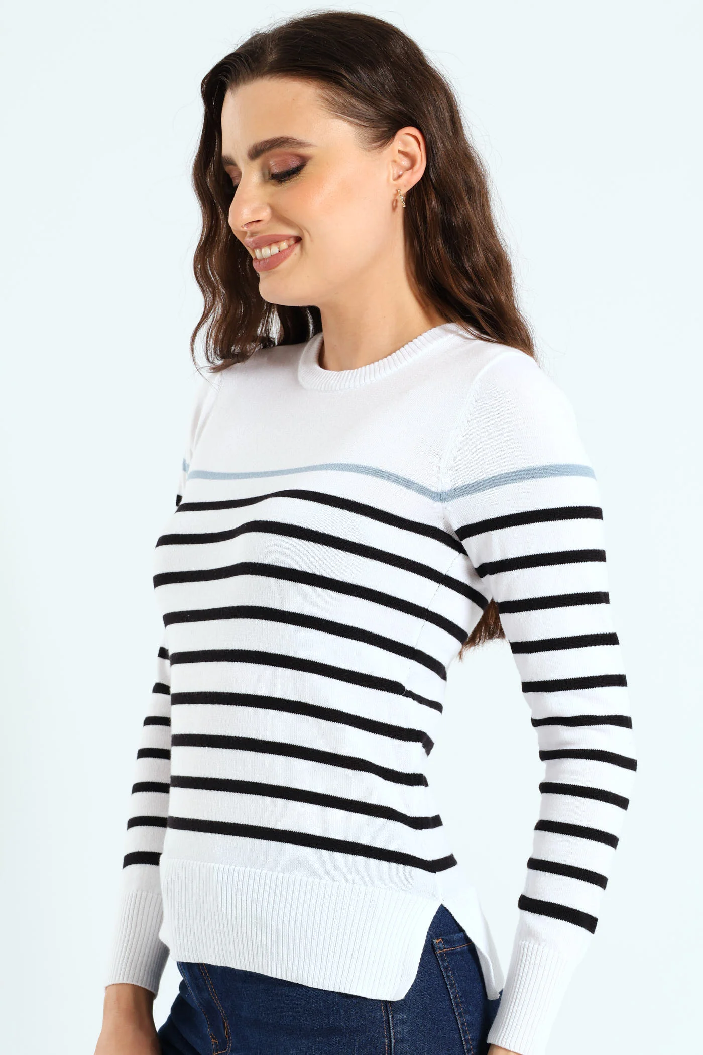 Striped Pullover - White/Black - Image 4