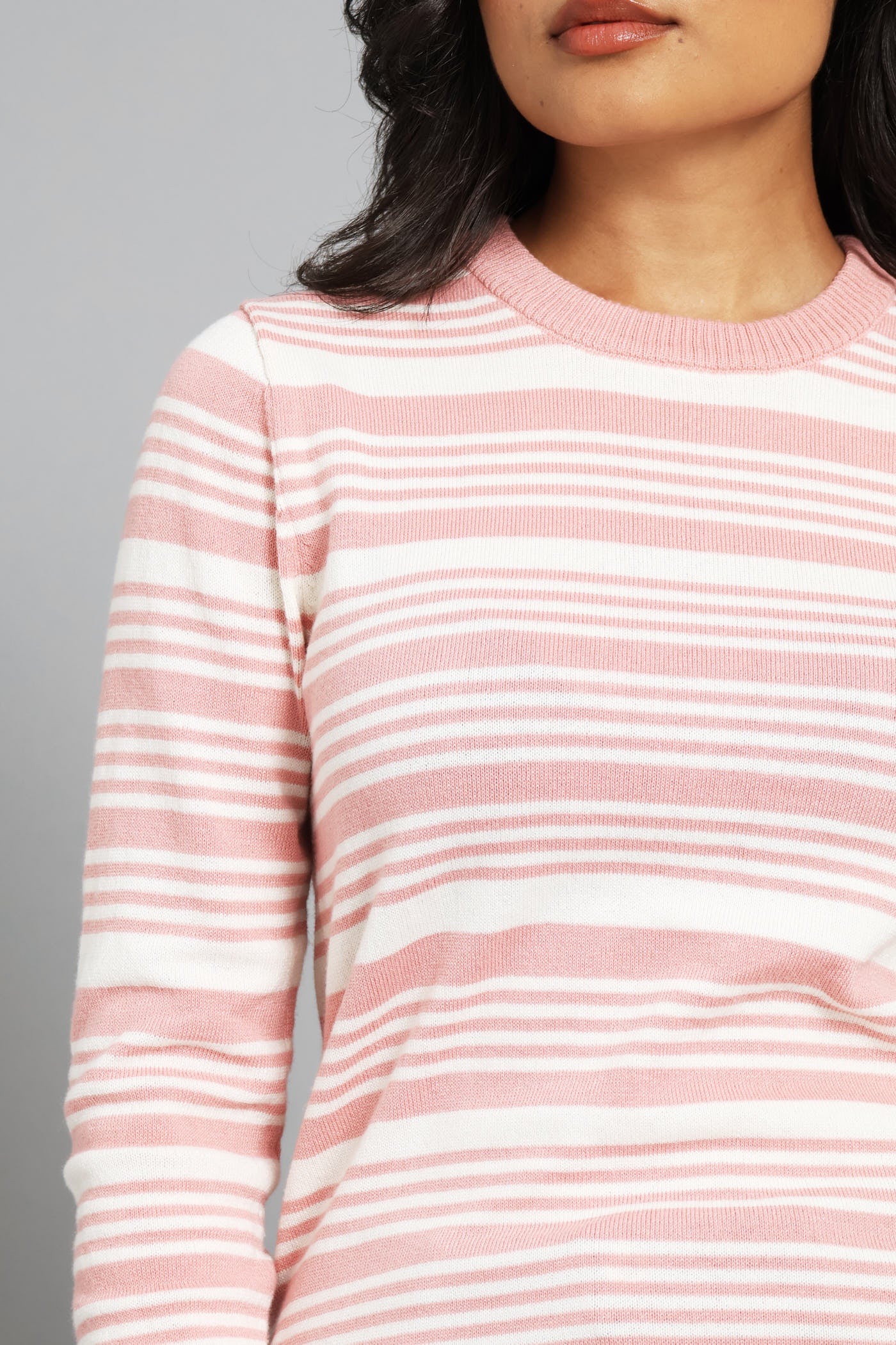 Striped Pullover - White/Pink - Image 3