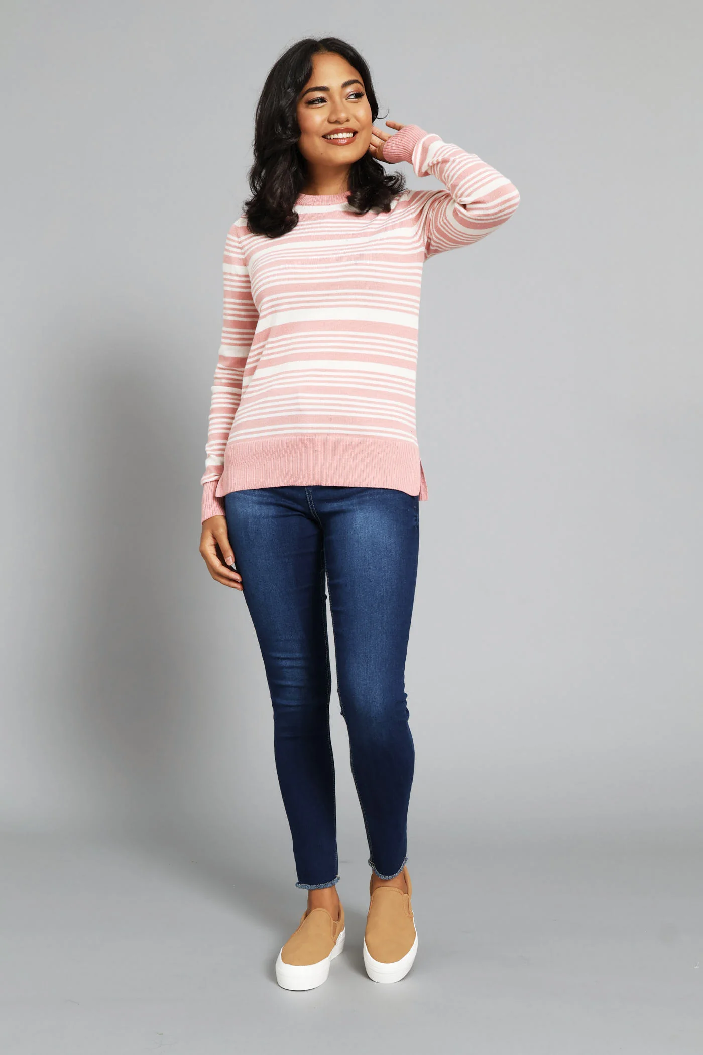 Striped Pullover - White/Pink - Image 6
