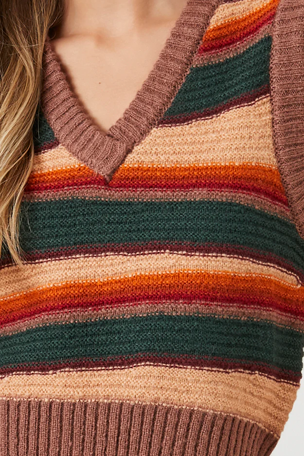 Striped Sweater Vest - Multi - Image 5