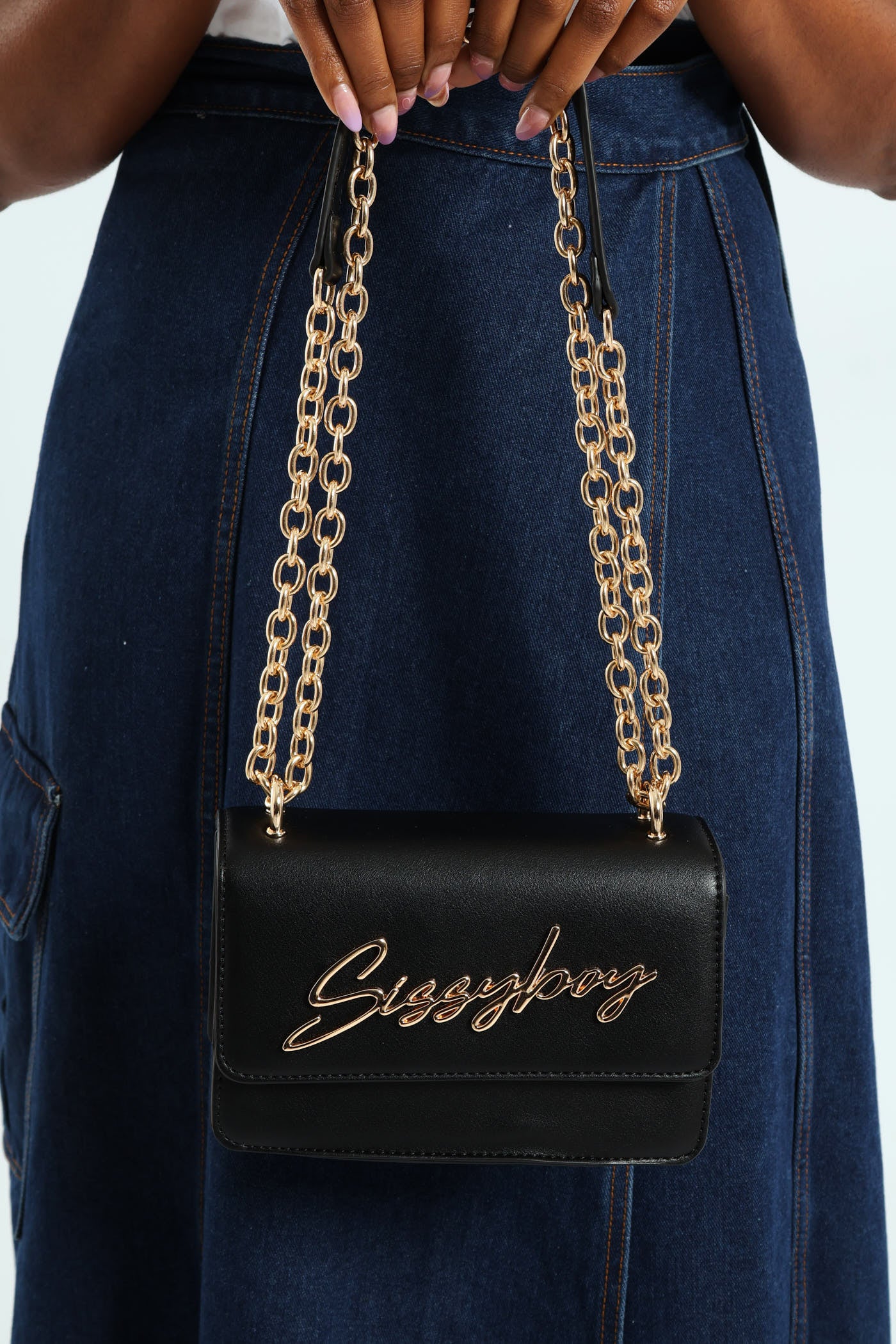 Structured Crossbody Bag - Black - Image 8