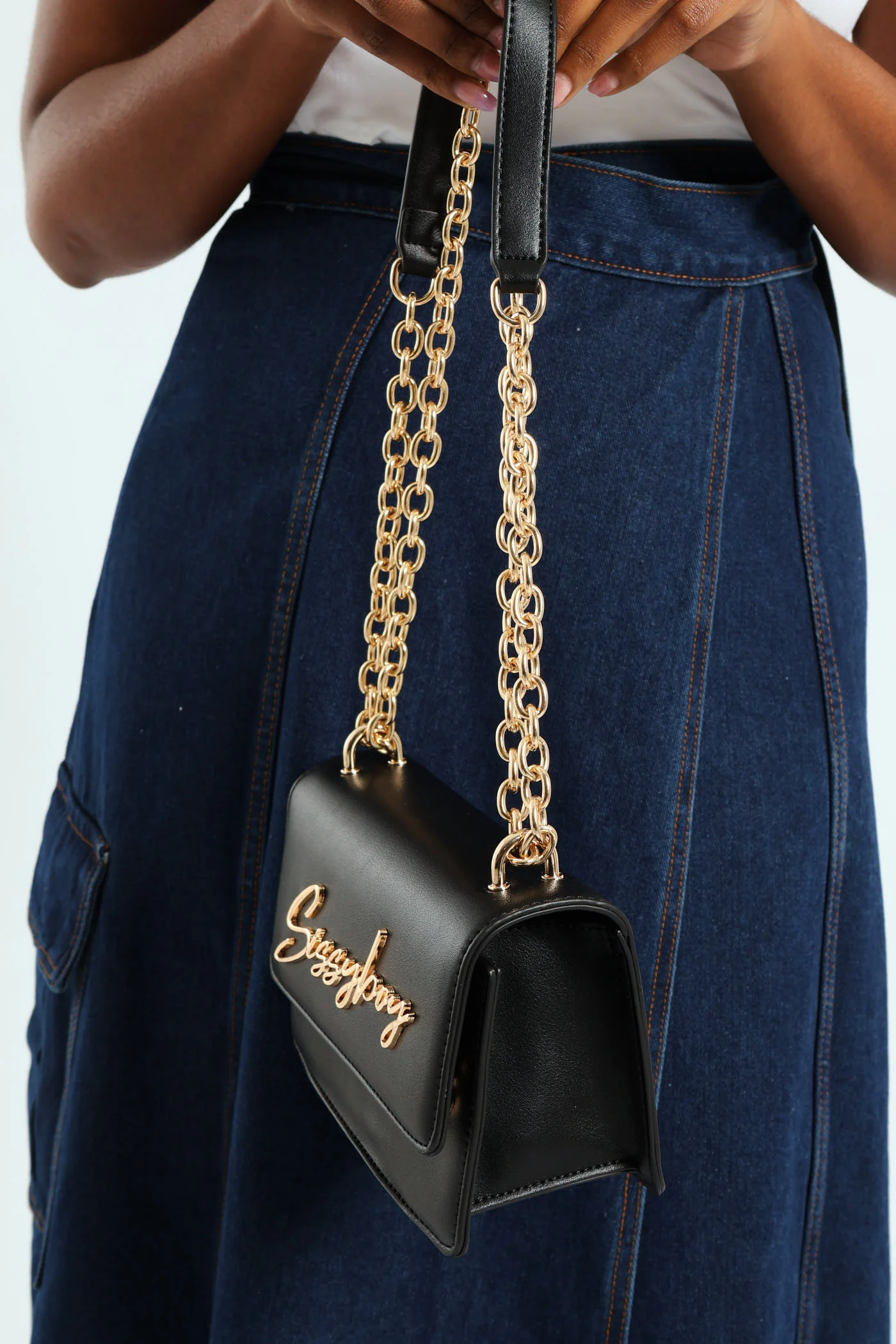 Structured Crossbody Bag - Black - Image 9