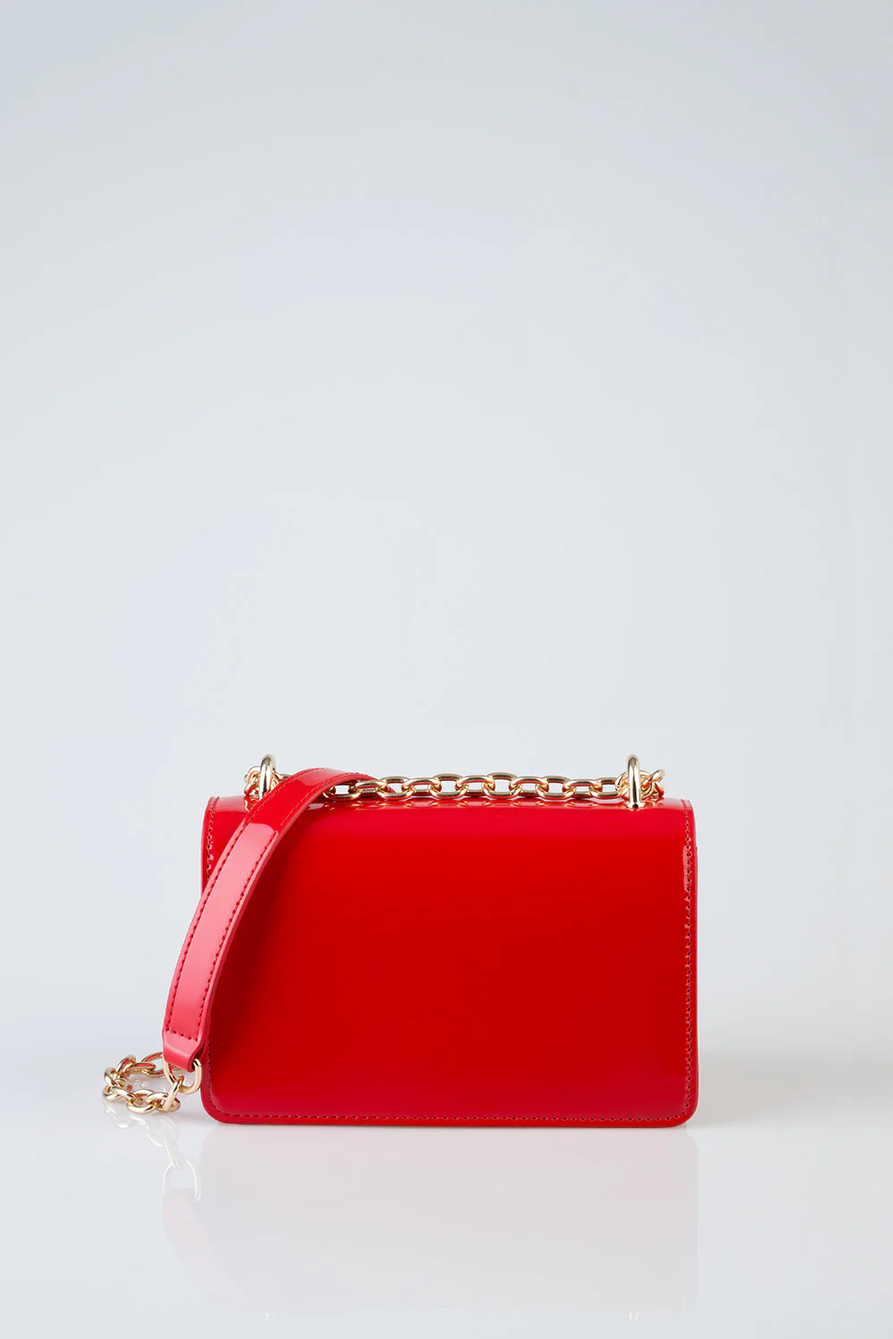 Structured Crossbody Bag - Red - Image 4