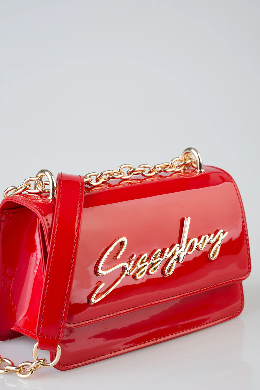 Structured Crossbody Bag - Red - Image 5