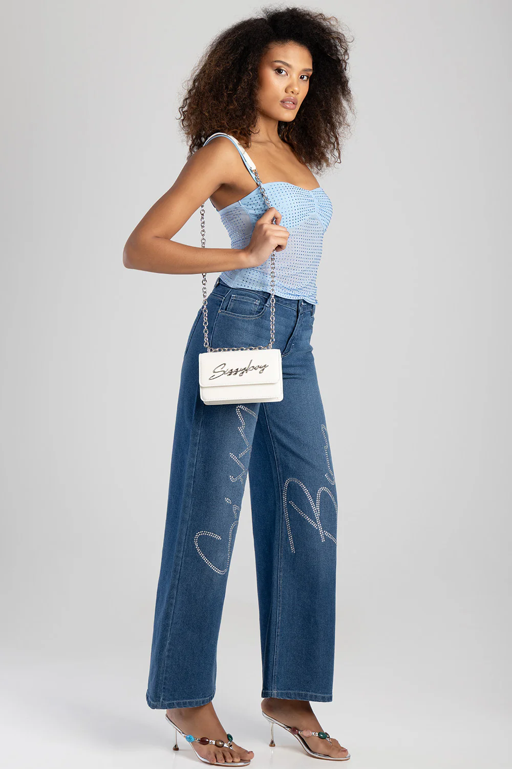 Structured Crossbody Bag - White - Image 7