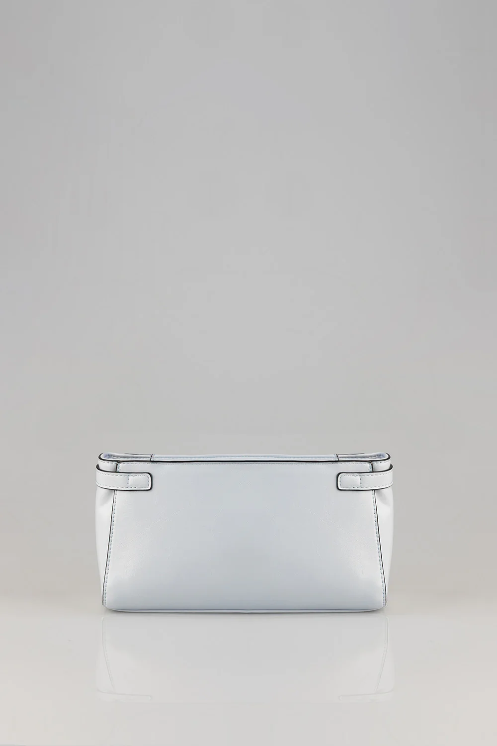 Structured Shoulder Bag With Gold Trim - Aqua Blue - Image 5