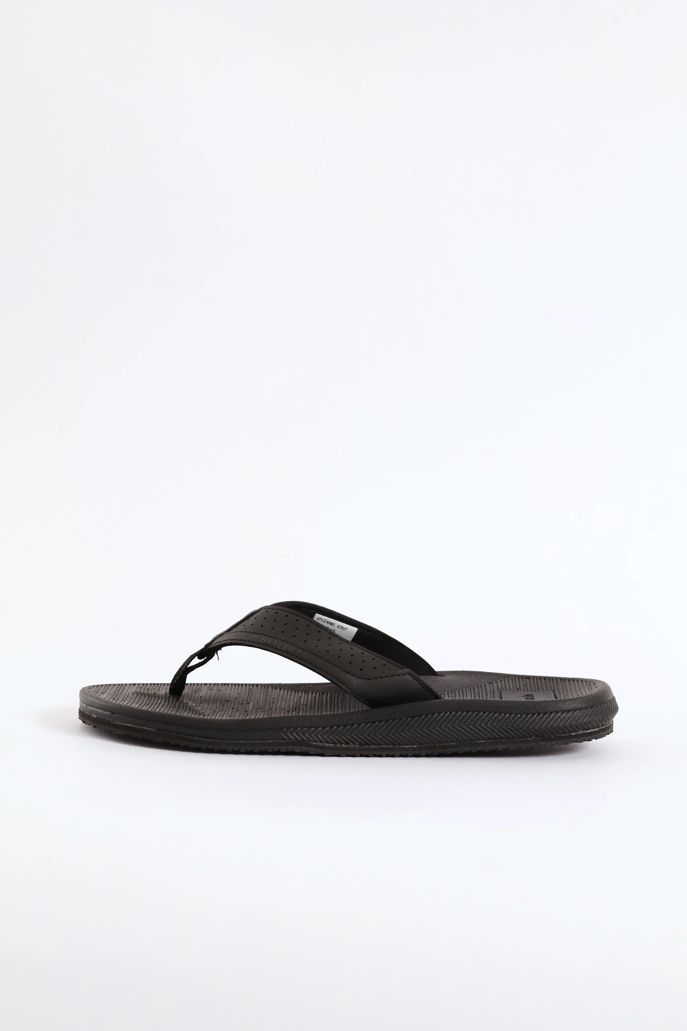 Strut Wide Vamp Sandal - Black - Image 4