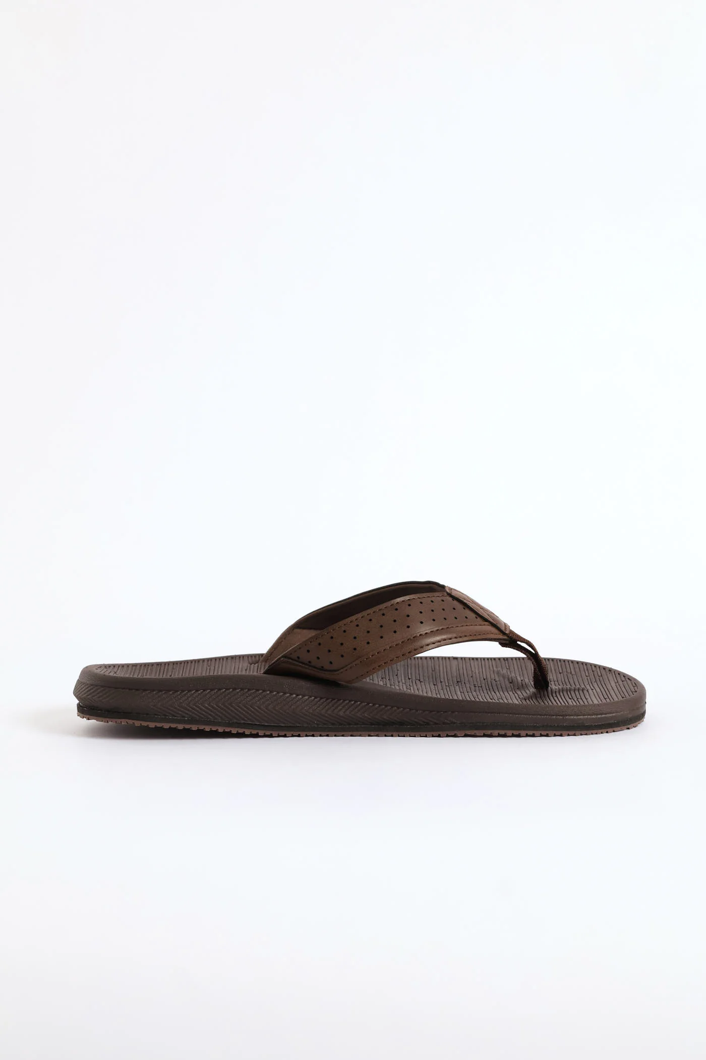 Strut Wide Vamp Sandal - Brown - Image 2
