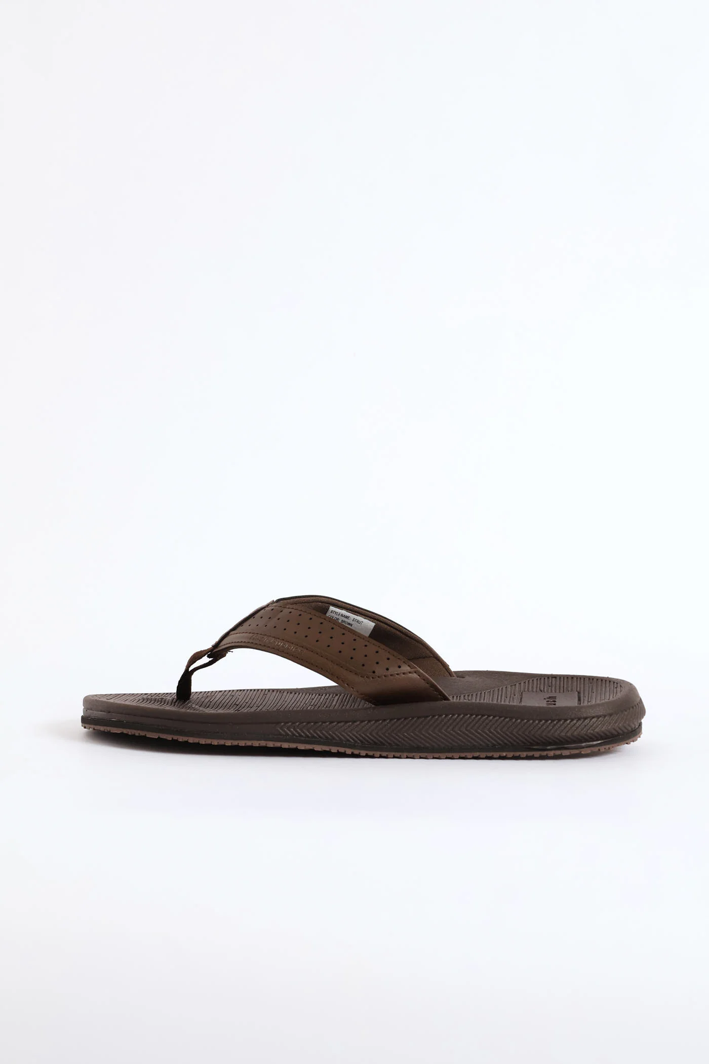 Strut Wide Vamp Sandal - Brown - Image 3
