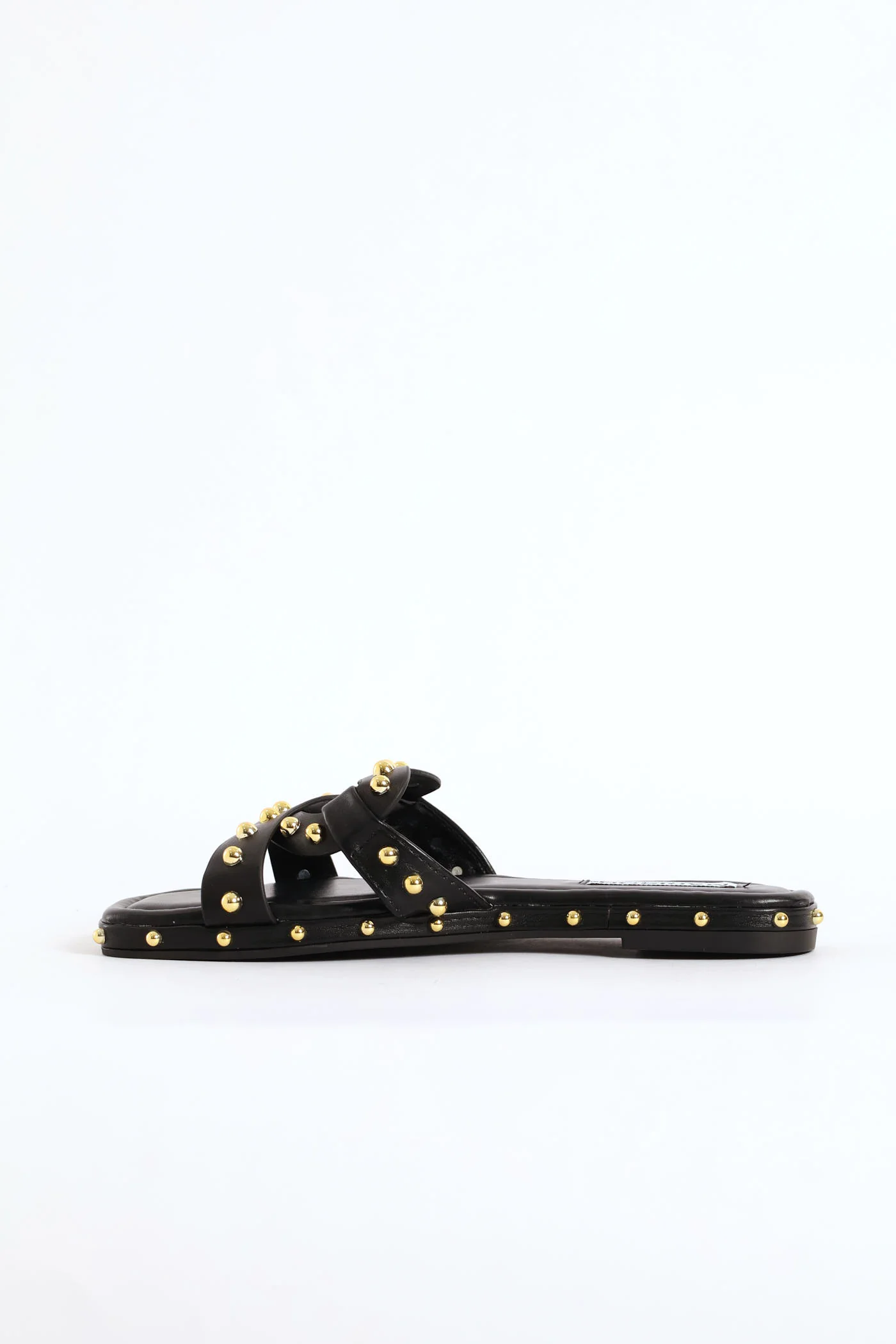 Studded Cross Strap Espadrille - Black - Image 3