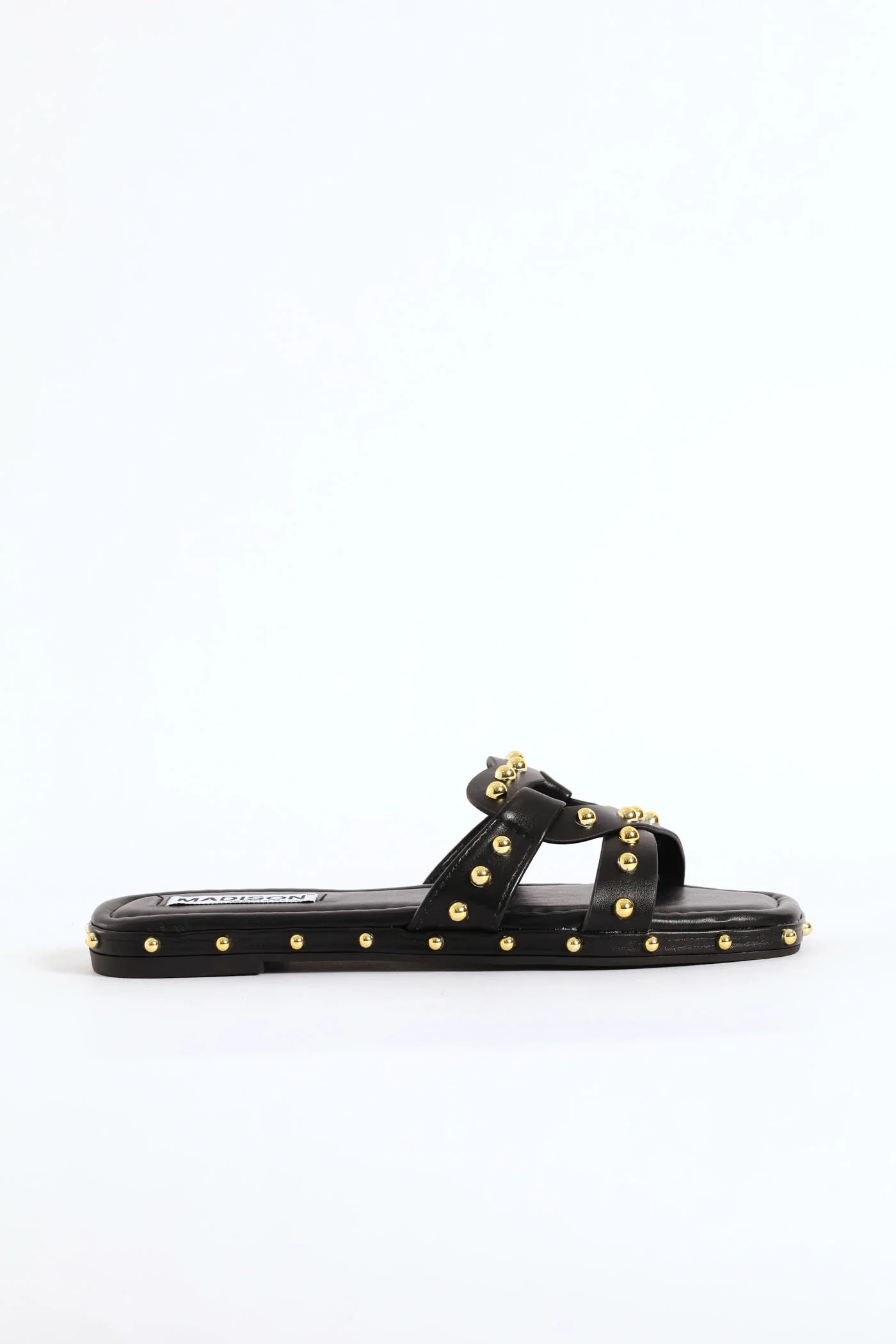 Studded Cross Strap Espadrille - Black - Image 4