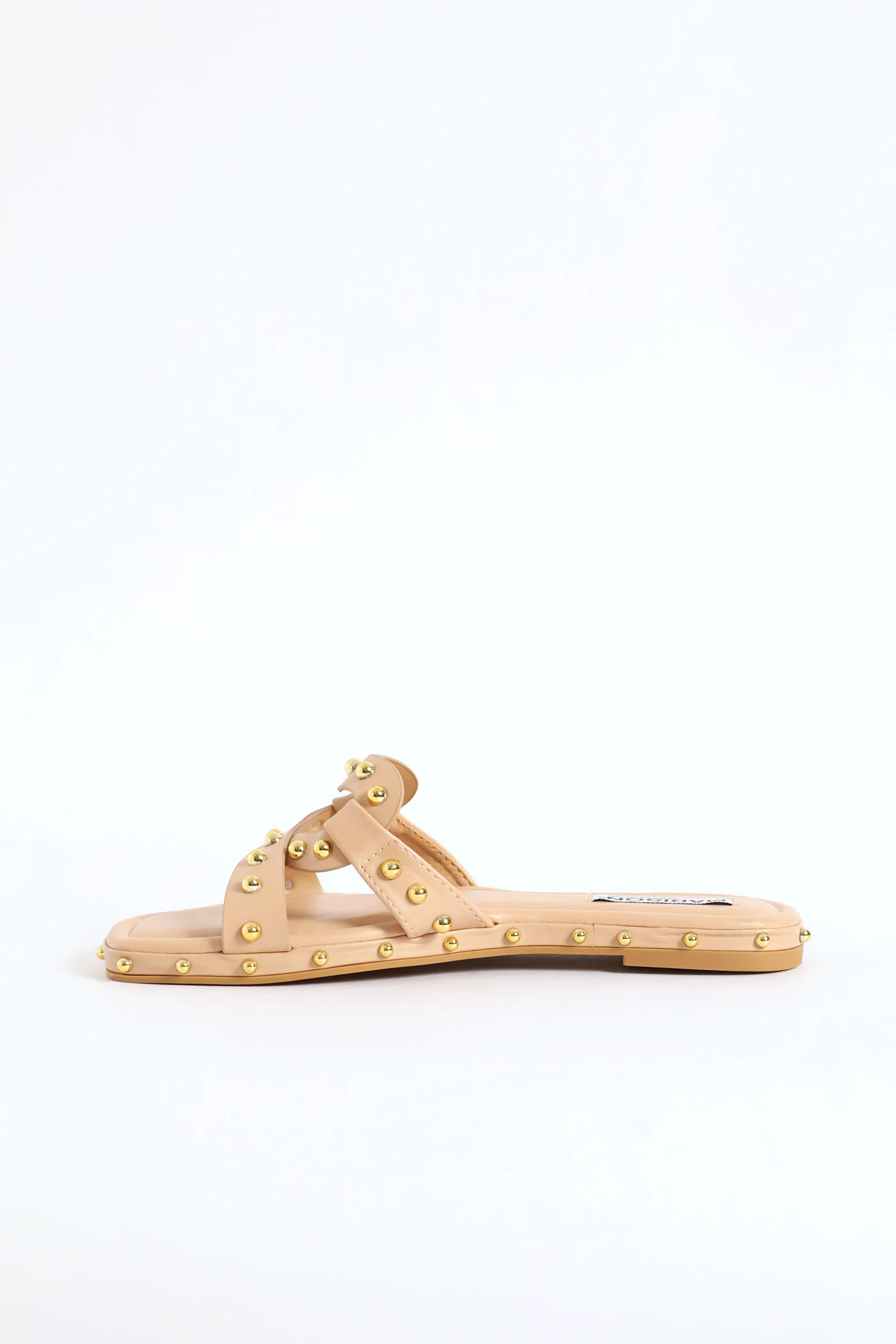Studded Cross Strap Sandal - Nude - Image 3