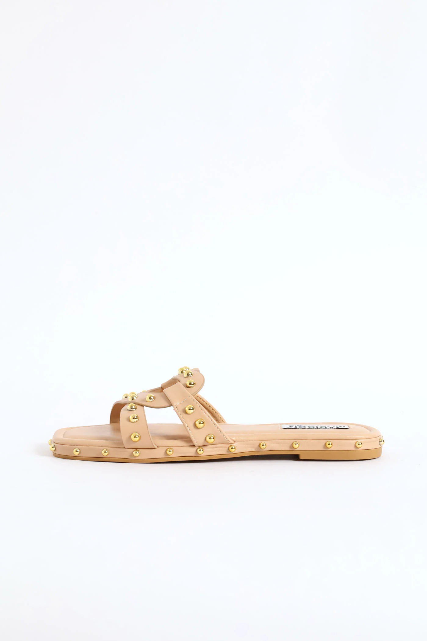 Studded Cross Strap Sandal - Nude - Image 4