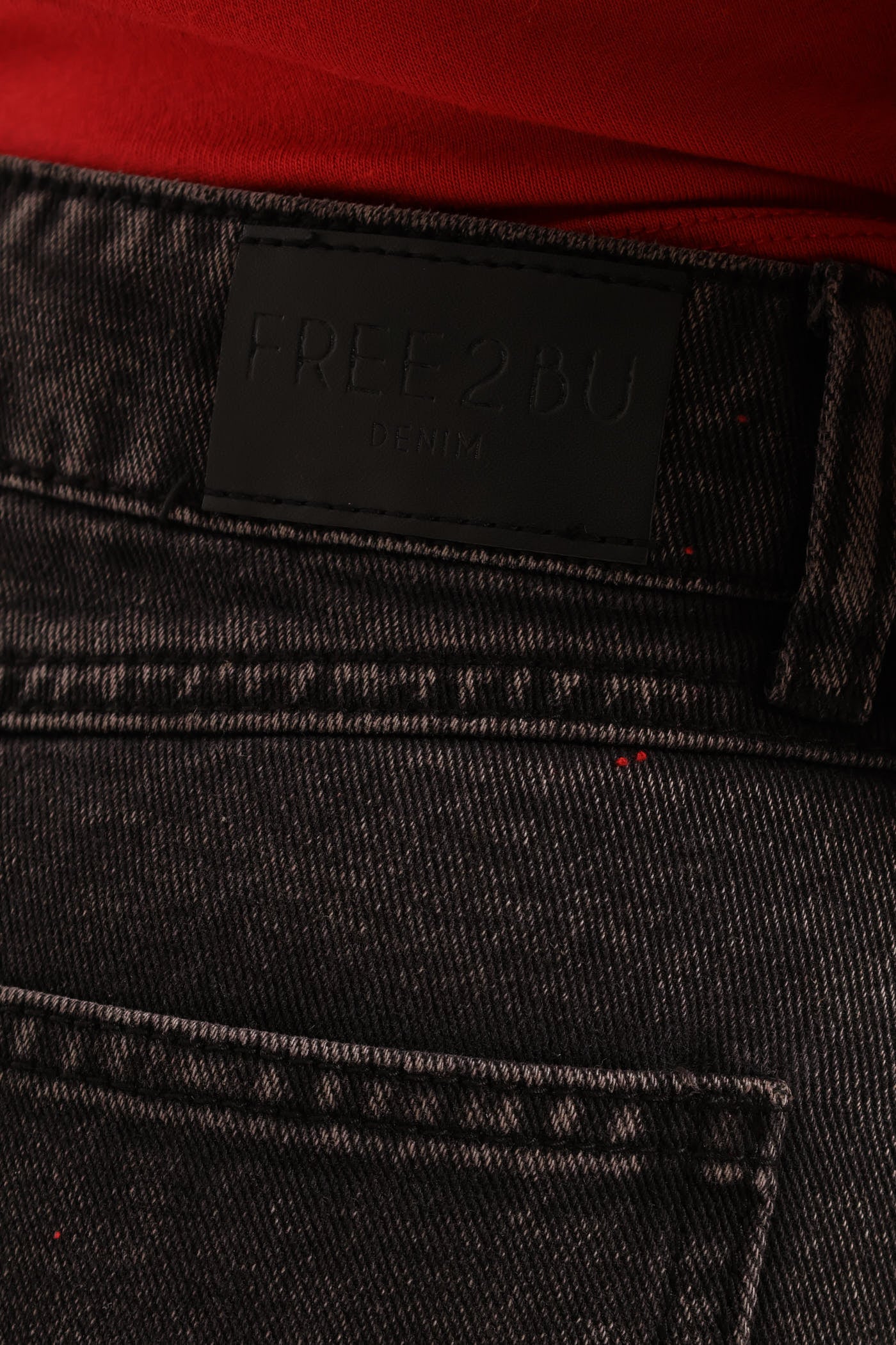 Studded Denim Mini Skirt - Salty Black - Image 5