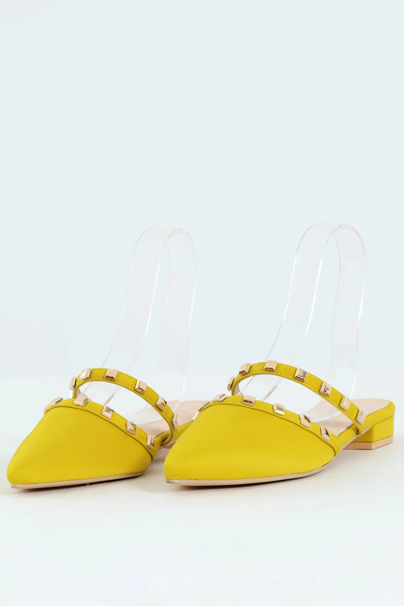 Studded Straps Pointy Mule Push In - Chartreuse - Image 3