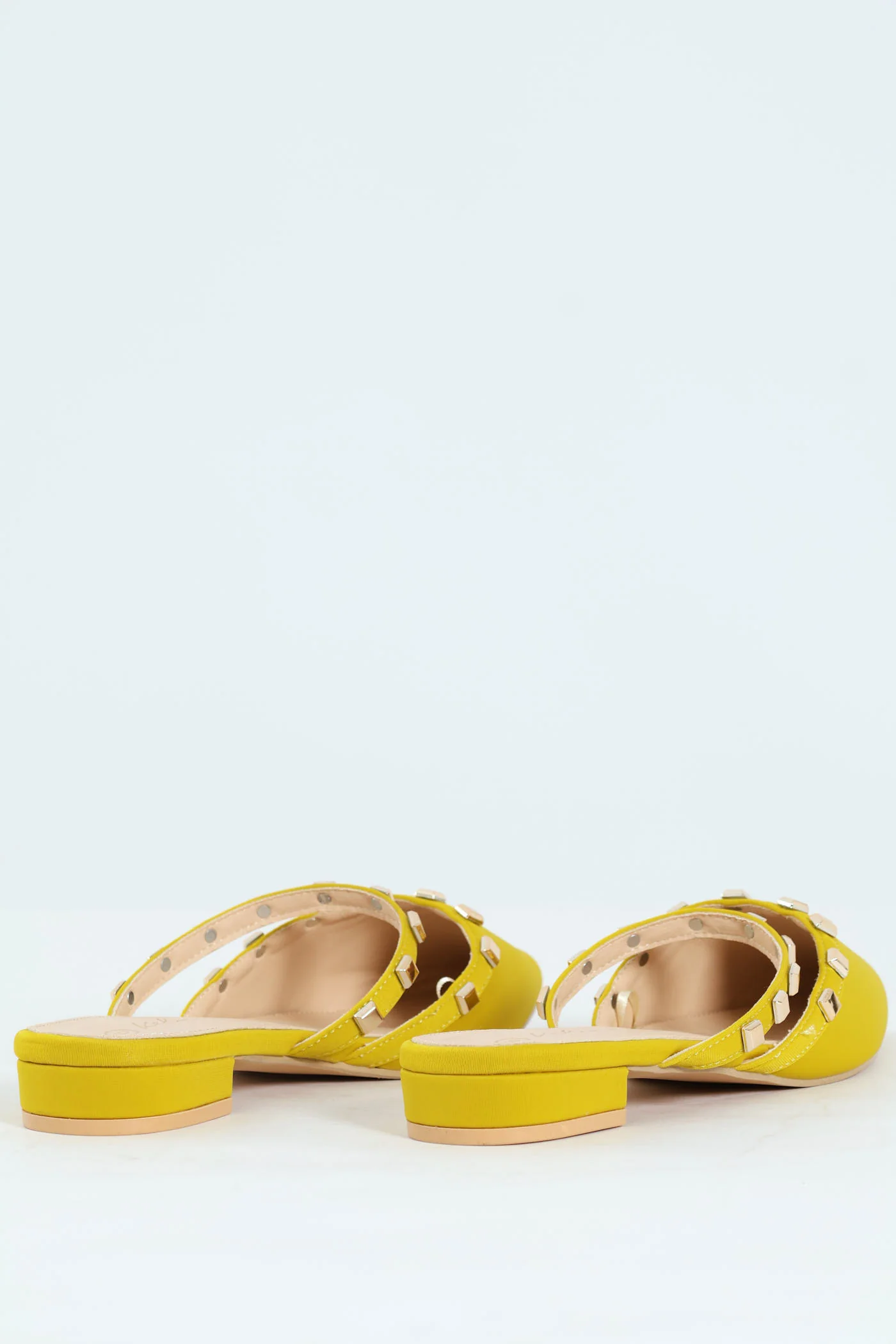 Studded Straps Pointy Mule Push In - Chartreuse - Image 6