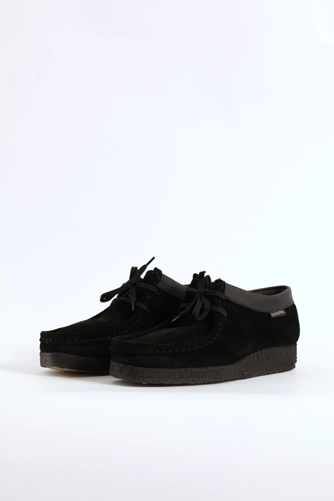 Suede Crepe Sole Closed Toe Leather Lace Up Shoe - Black - Image 3
