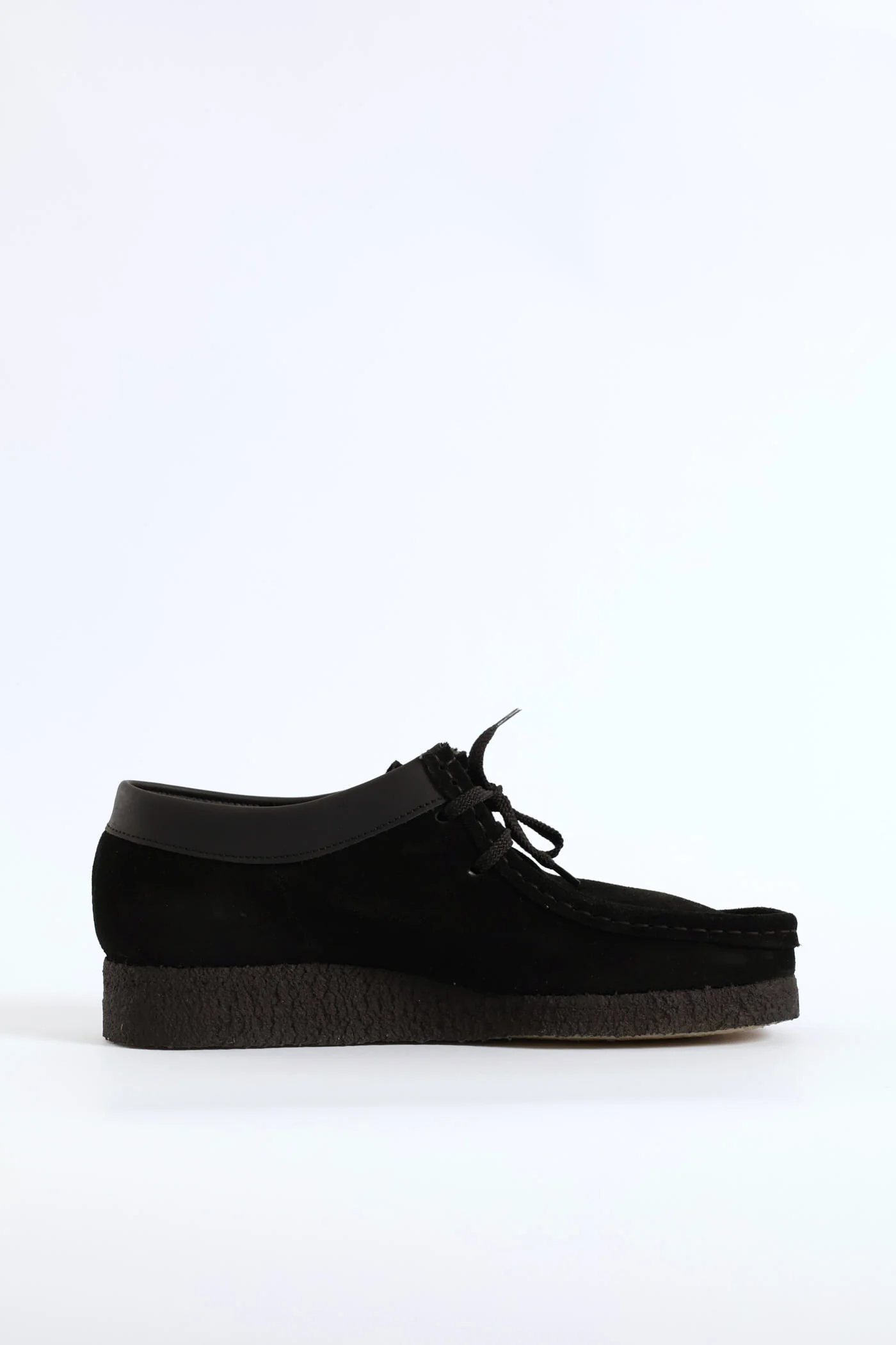 Suede Crepe Sole Closed Toe Leather Lace Up Shoe - Black - Image 5